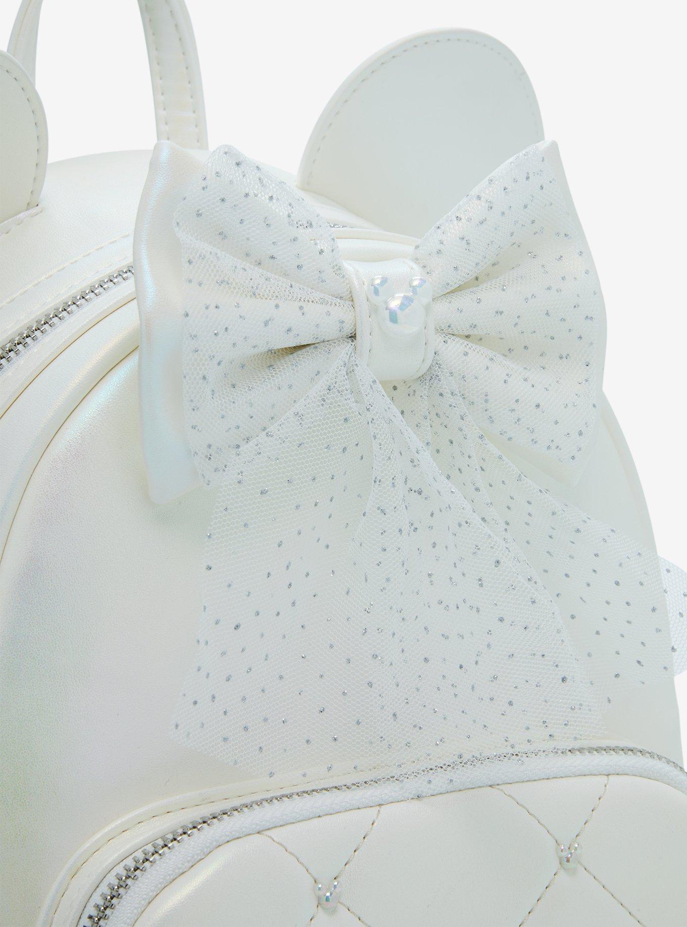 Loungefly Disney Minnie Mouse Iridescent Bridal Mini Backpack, , alternate