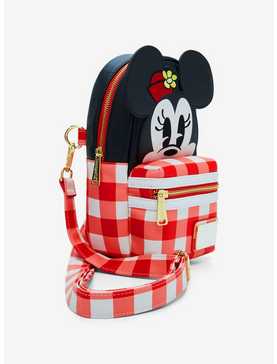 Loungefly Disney Minnie Mouse Gingham Cupholder Crossbody Bag, , hi-res