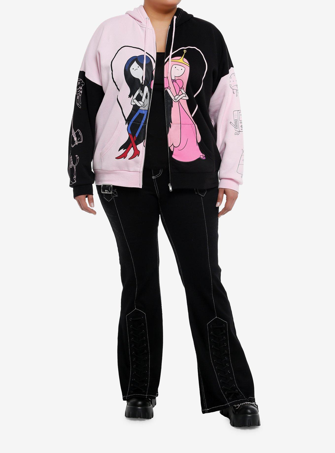 Adventure Time Marceline & Princess Bubblegum Split Girls Hoodie Plus