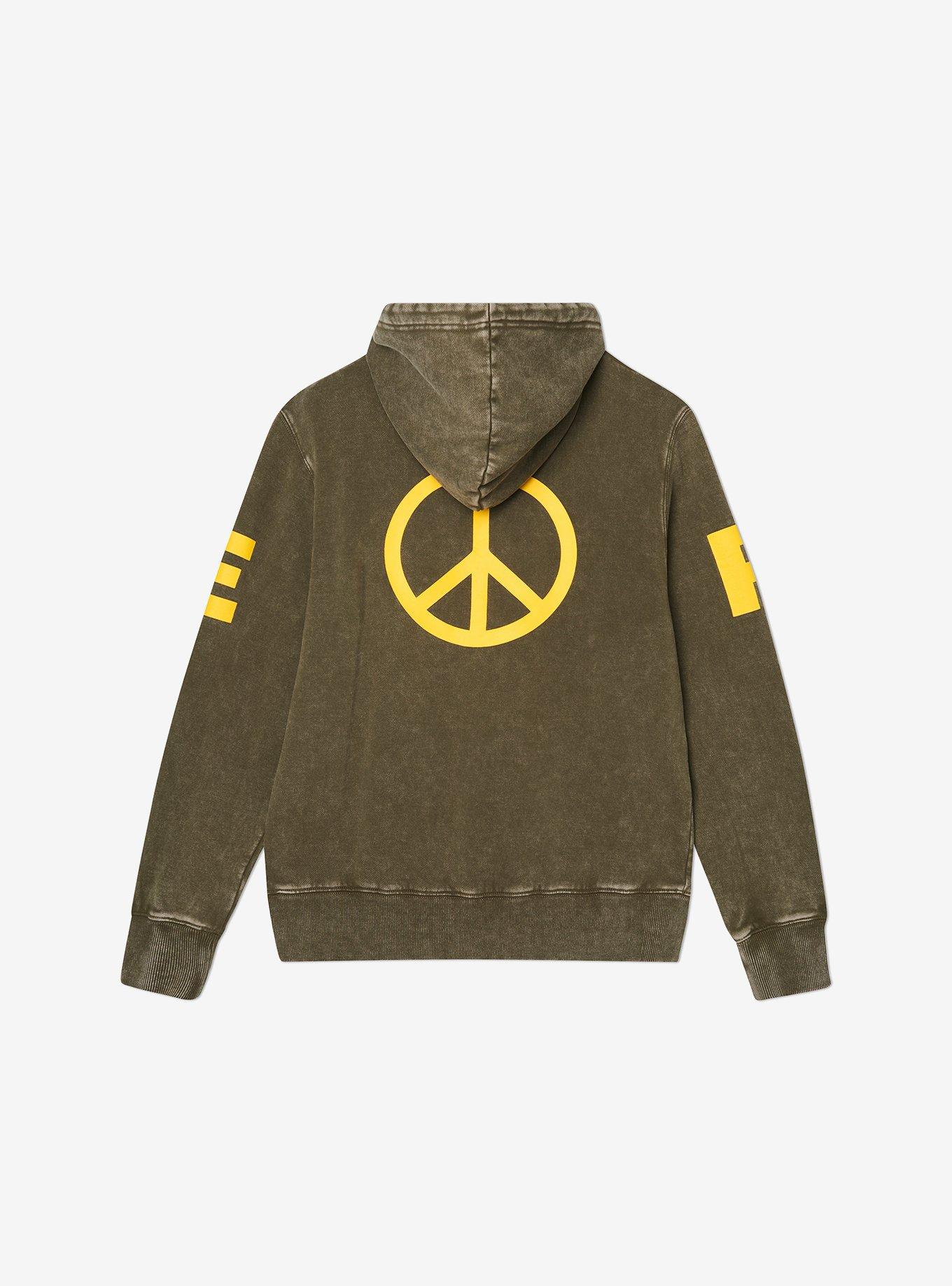 WeSC 90's Mike Peace-Love Hoodie, OLIVE, alternate