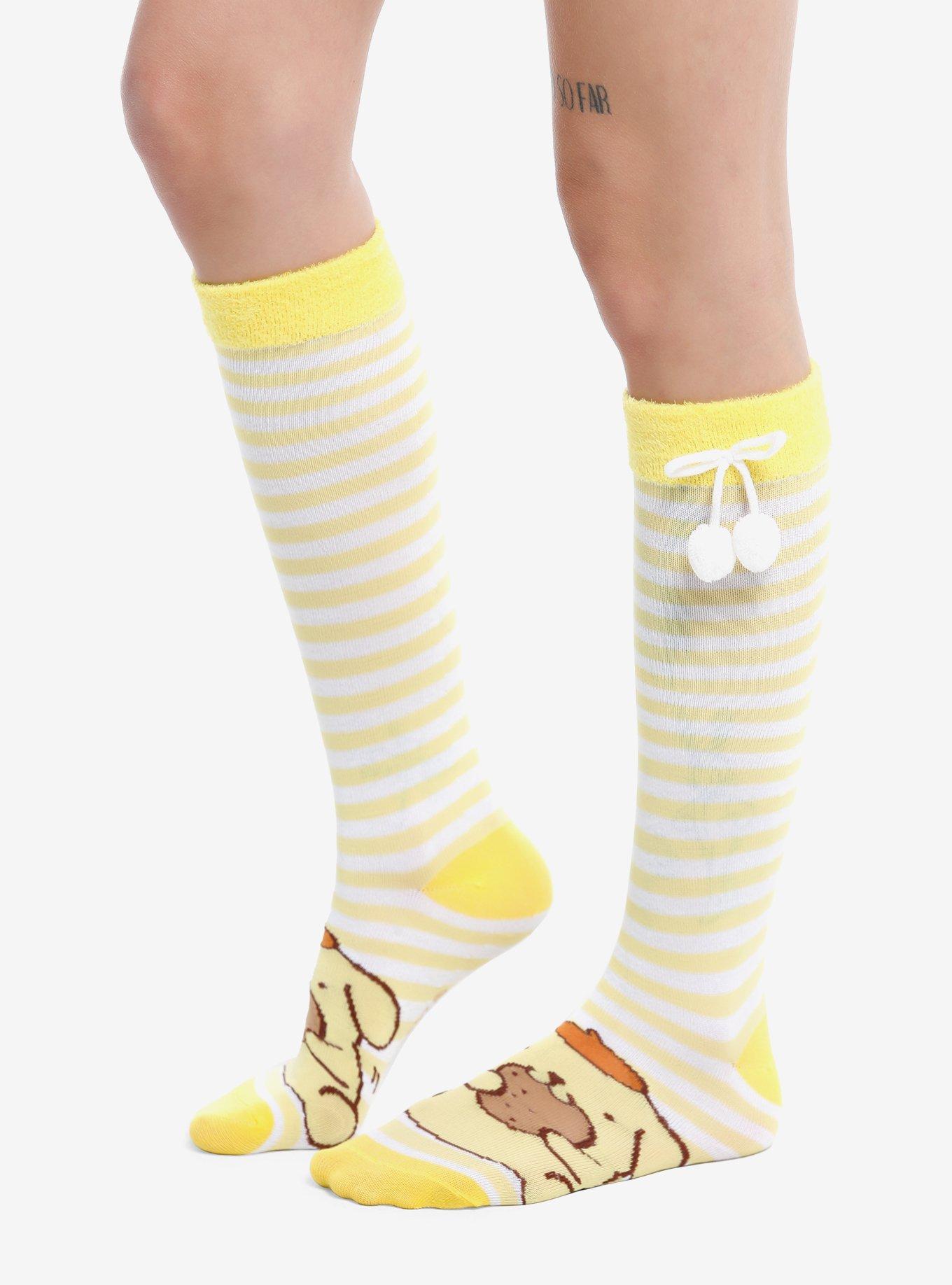 Pompompurin Stripe Pom Knee-High Socks, , alternate