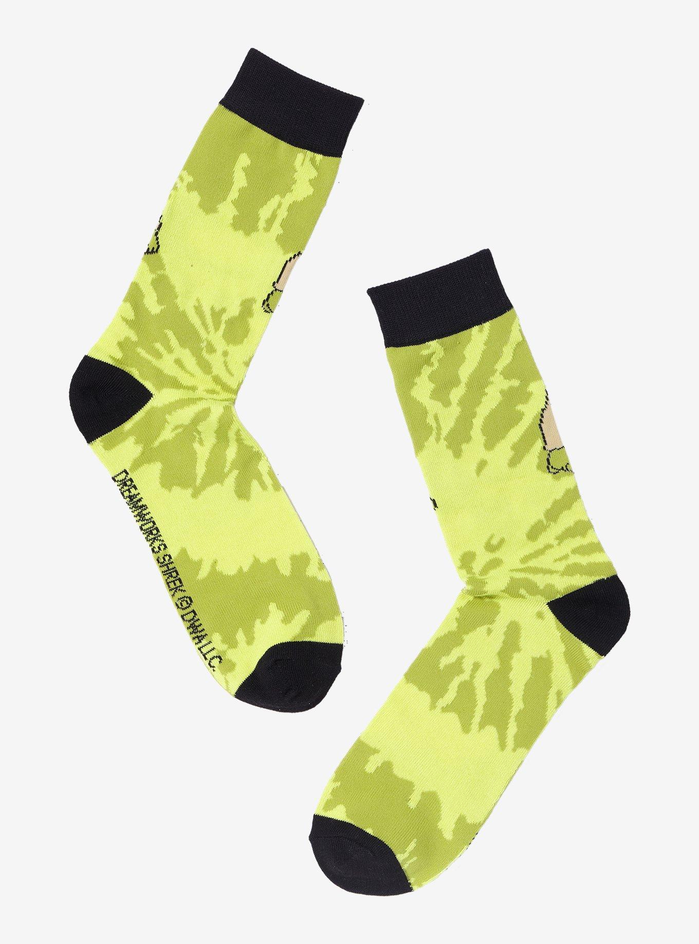 Shrek Green Tie-Dye Crew Socks, , hi-res