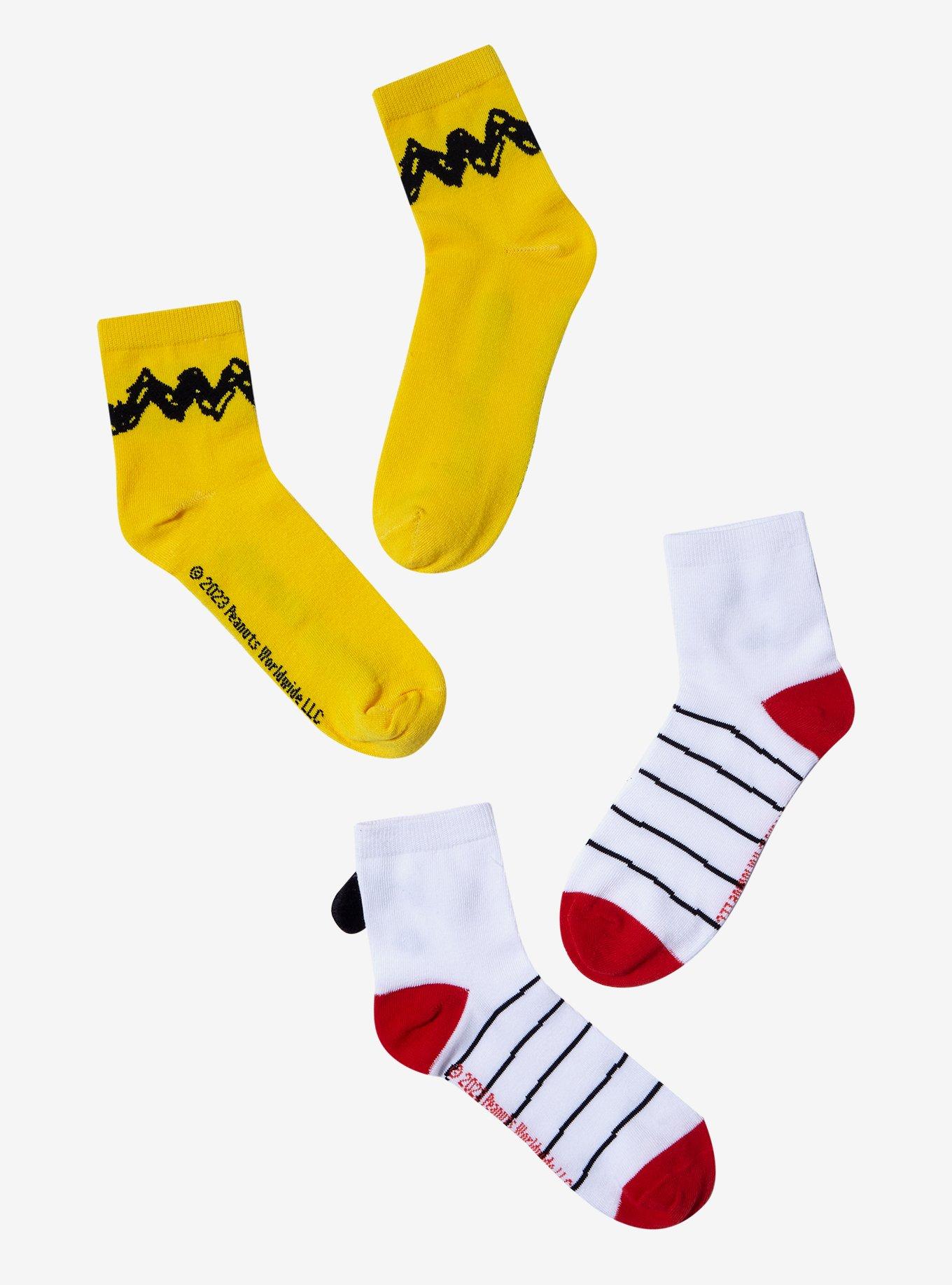 Peanuts Snoopy Charlie Brown Crew Socks 2 Pair, , alternate