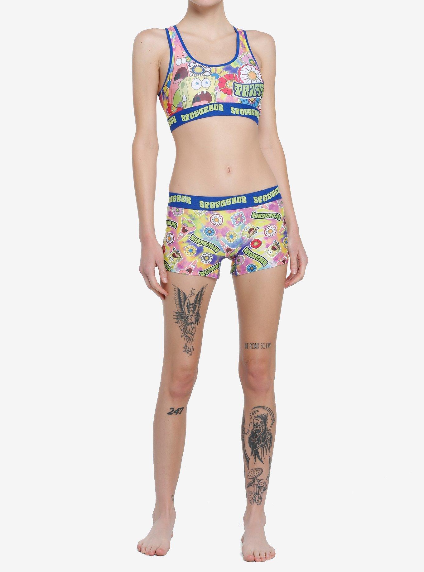 SpongeBob SquarePants Duo Trippy Bra & Boyshort Panty Set, MULTI, alternate