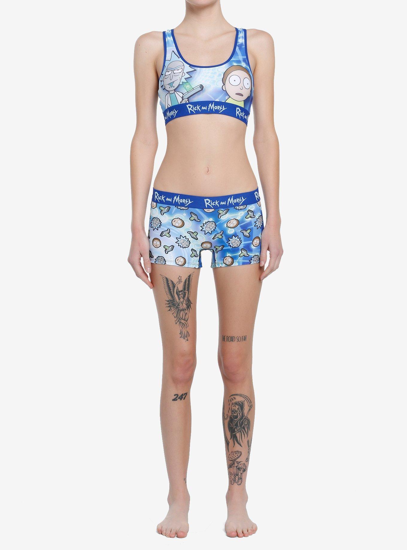 Rick And Morty Portals Bra & Boyshort Panty Set, MULTI, alternate