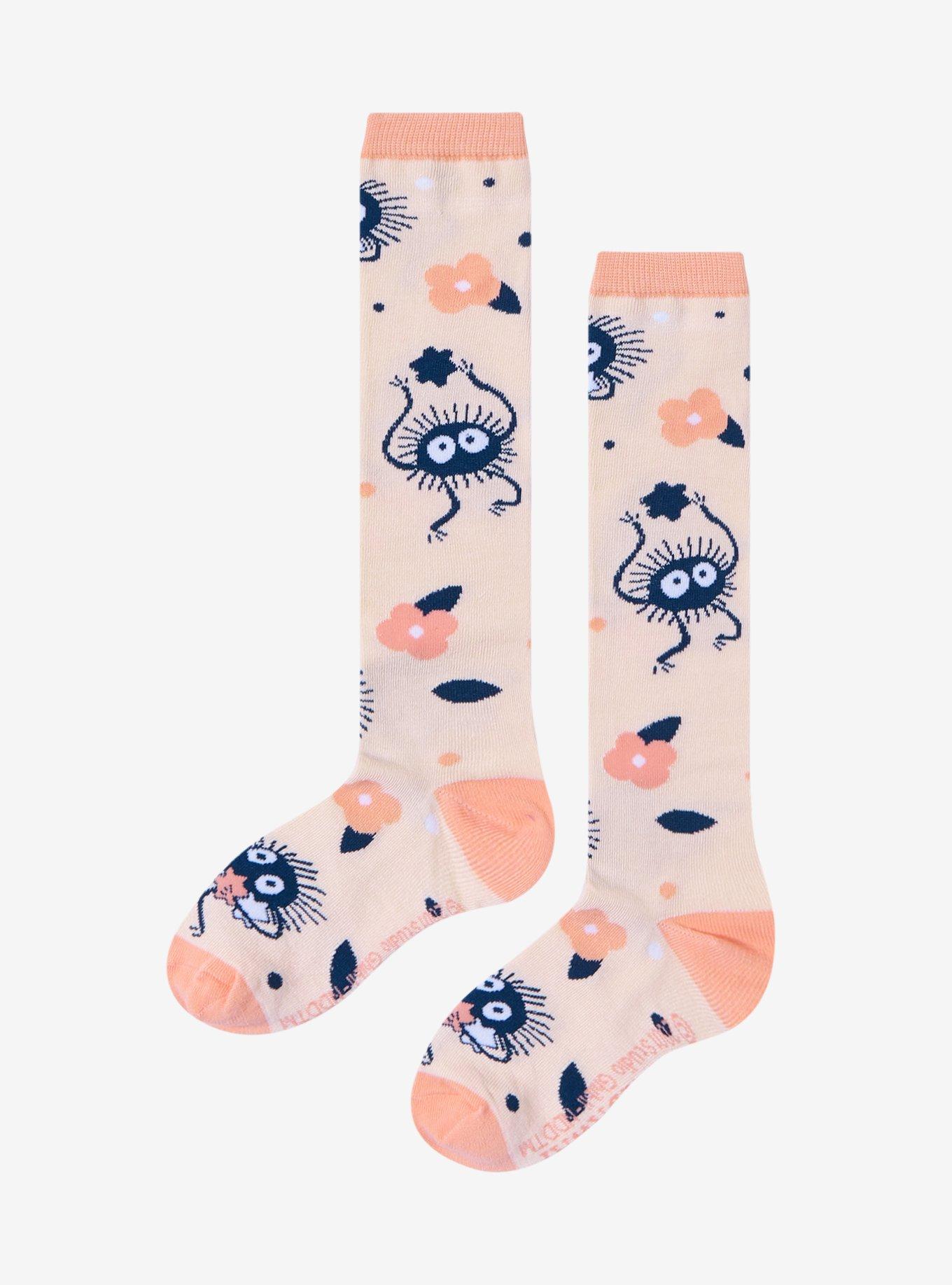 Studio Ghibli Spirited Away Soot Sprites Floral Knee-High Socks, , hi-res