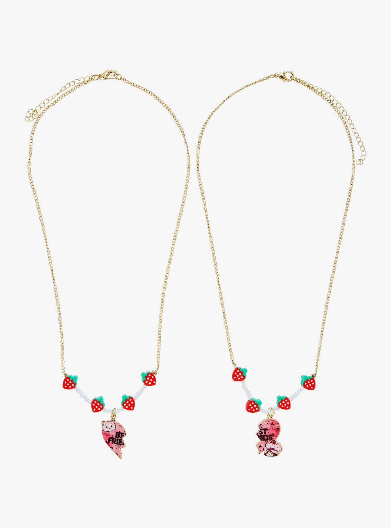 Strawberry Shortcake Heart Strawberry Best Friend Necklace Set, , alternate