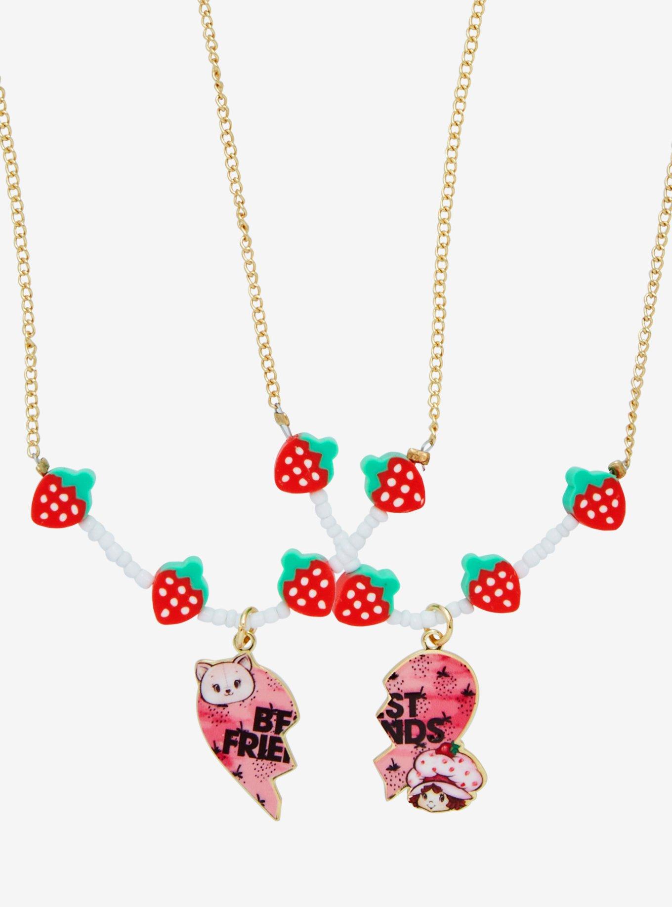 Strawberry Shortcake Heart Strawberry Best Friend Necklace Set, , alternate