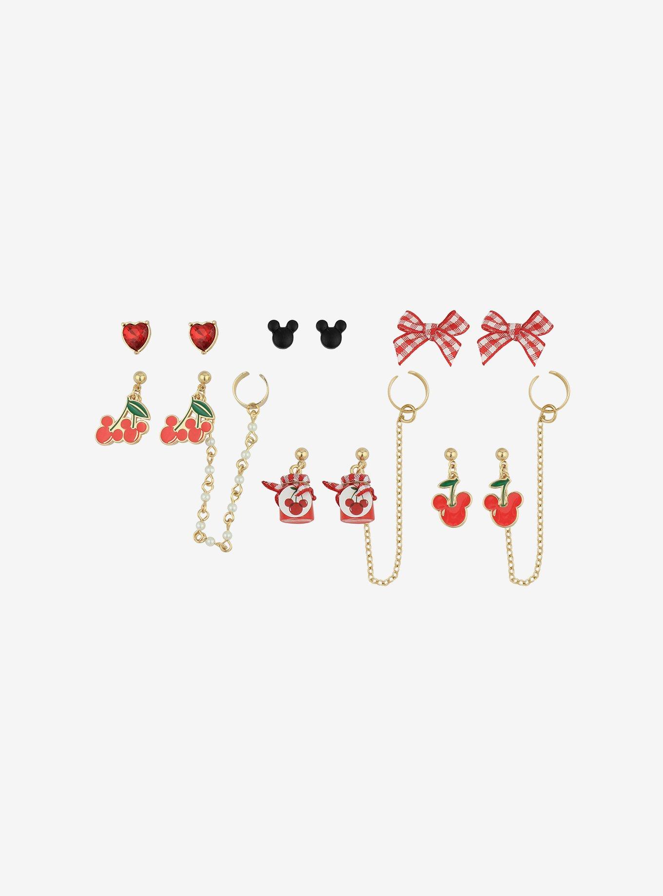 Her Universe Disney Mickey Mouse Cherry Jam Cuff Earring Set, , alternate