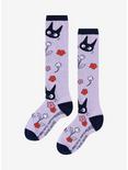 Studio Ghibli Kiki's Delivery Service Jiji Floral Lavender Knee-High Socks, , alternate