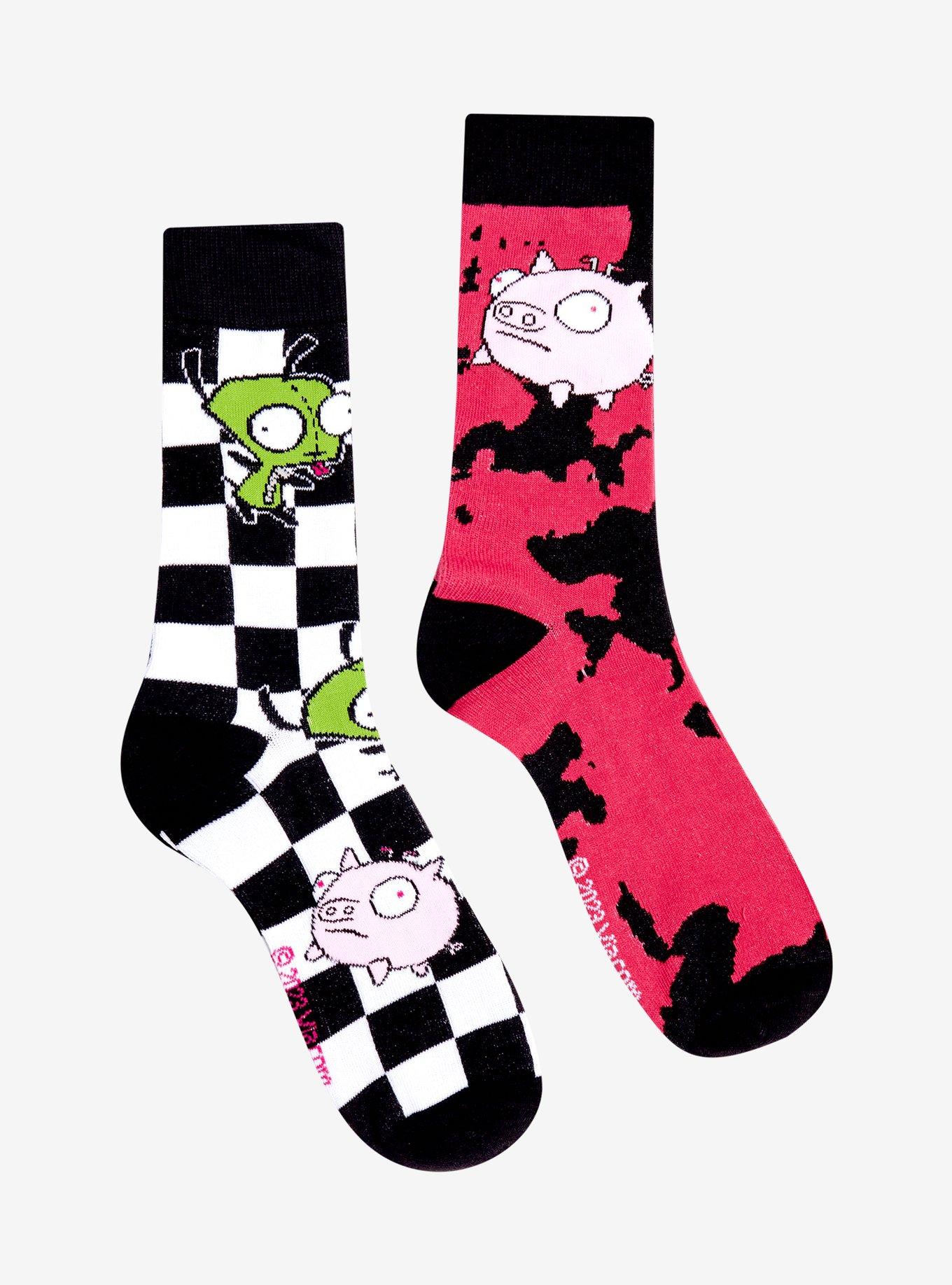 Invader Zim GIR & Pig Crew Socks 2 Pair, , alternate