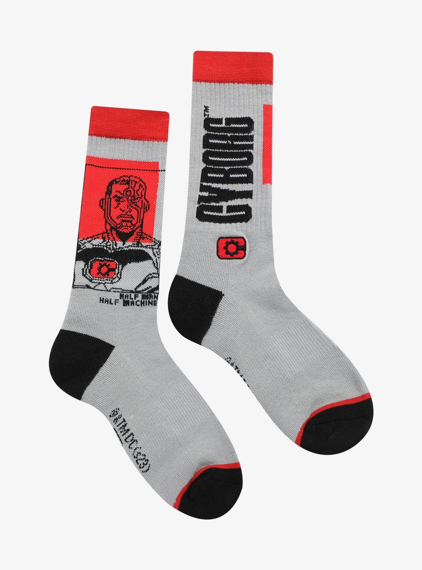 DC Comics Cyborg Crew Socks, , alternate