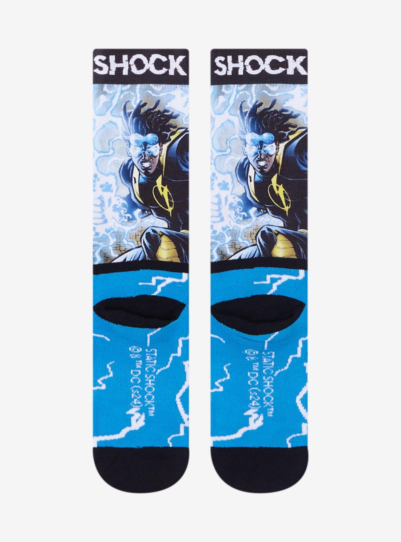 DC Comics Static Shock Glow-In-The-Dark Crew Socks, , alternate