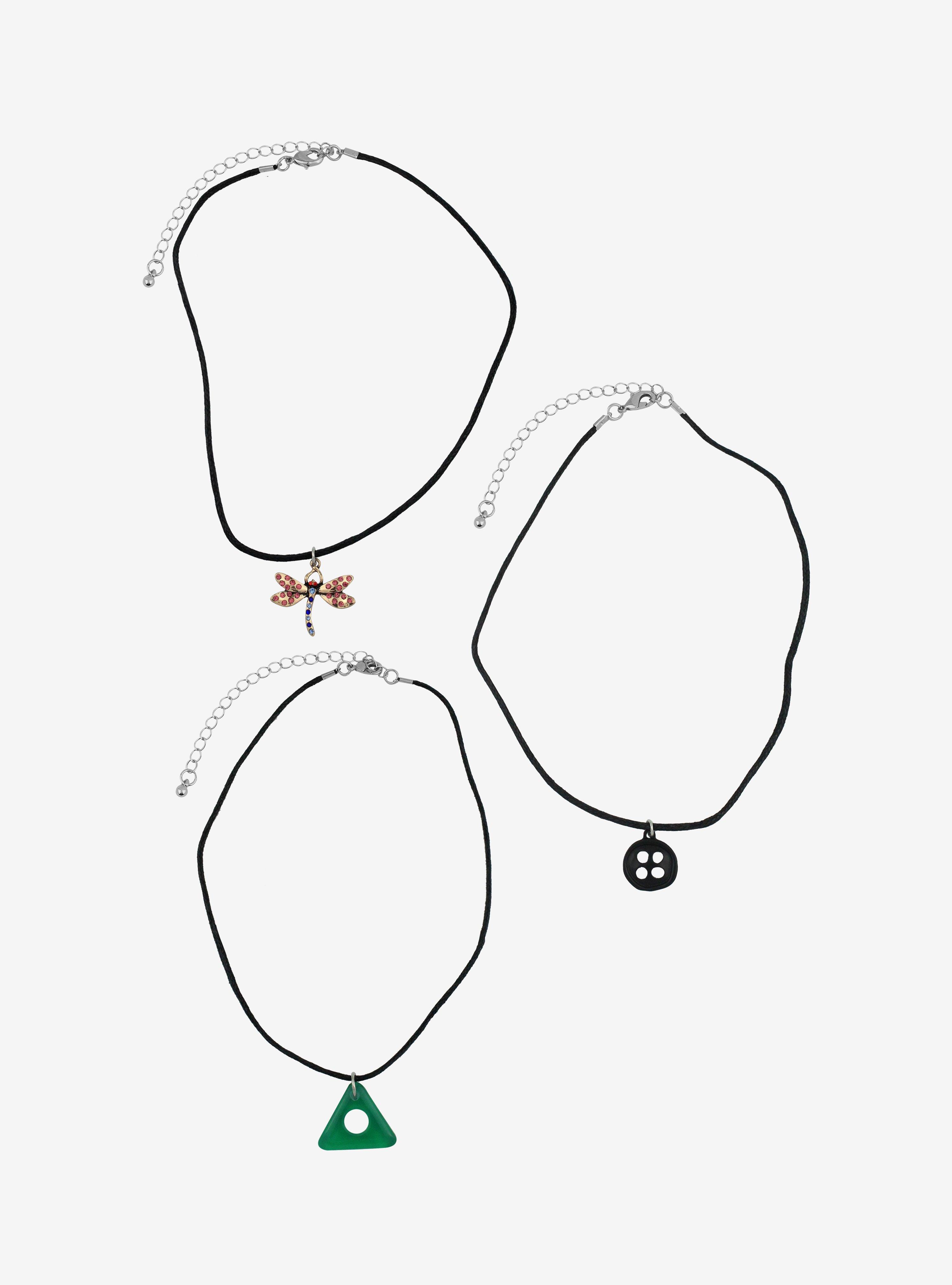 Coraline Button Dragonfly & Stone Necklace Set, , hi-res