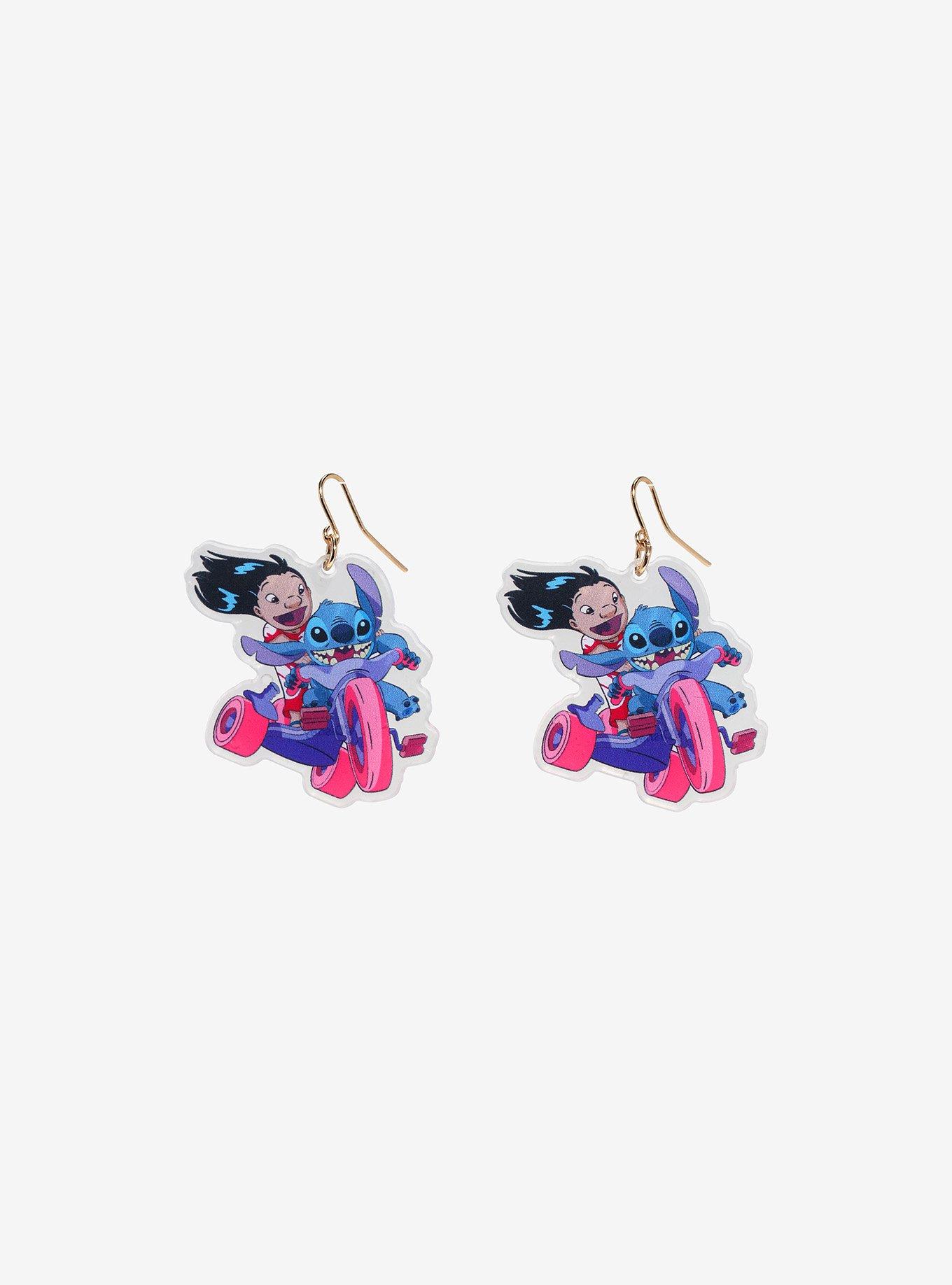 Disney Lilo & Stitch Tricycle Drop Earrings, , alternate