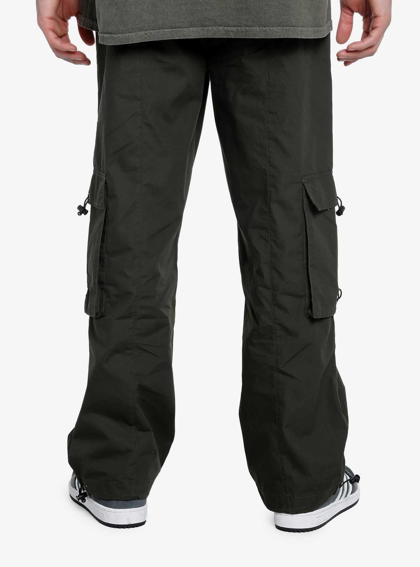 Olive Bungee Cord Cargo Pants, , hi-res