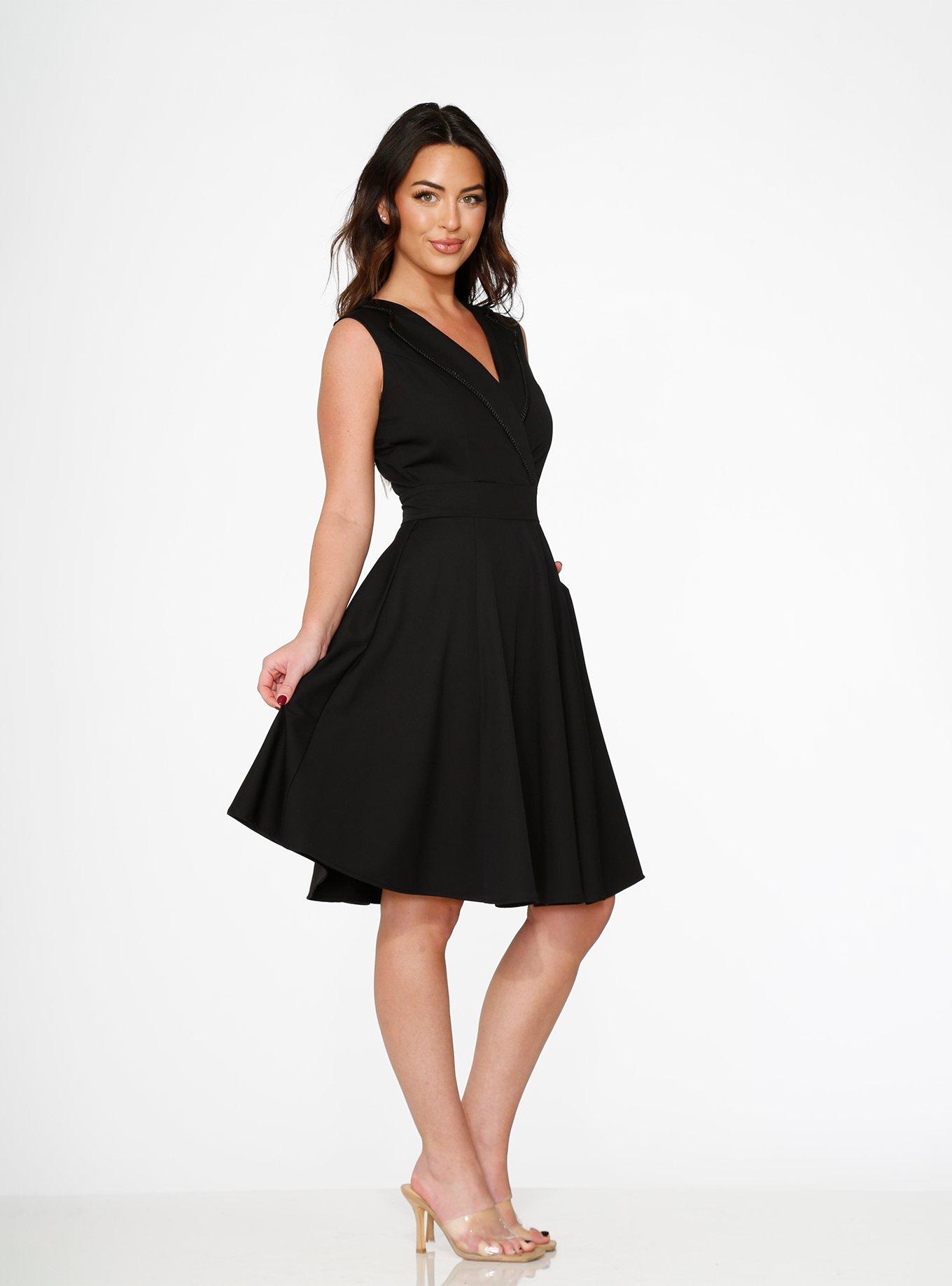 Black Swing Dress, BLACK, alternate