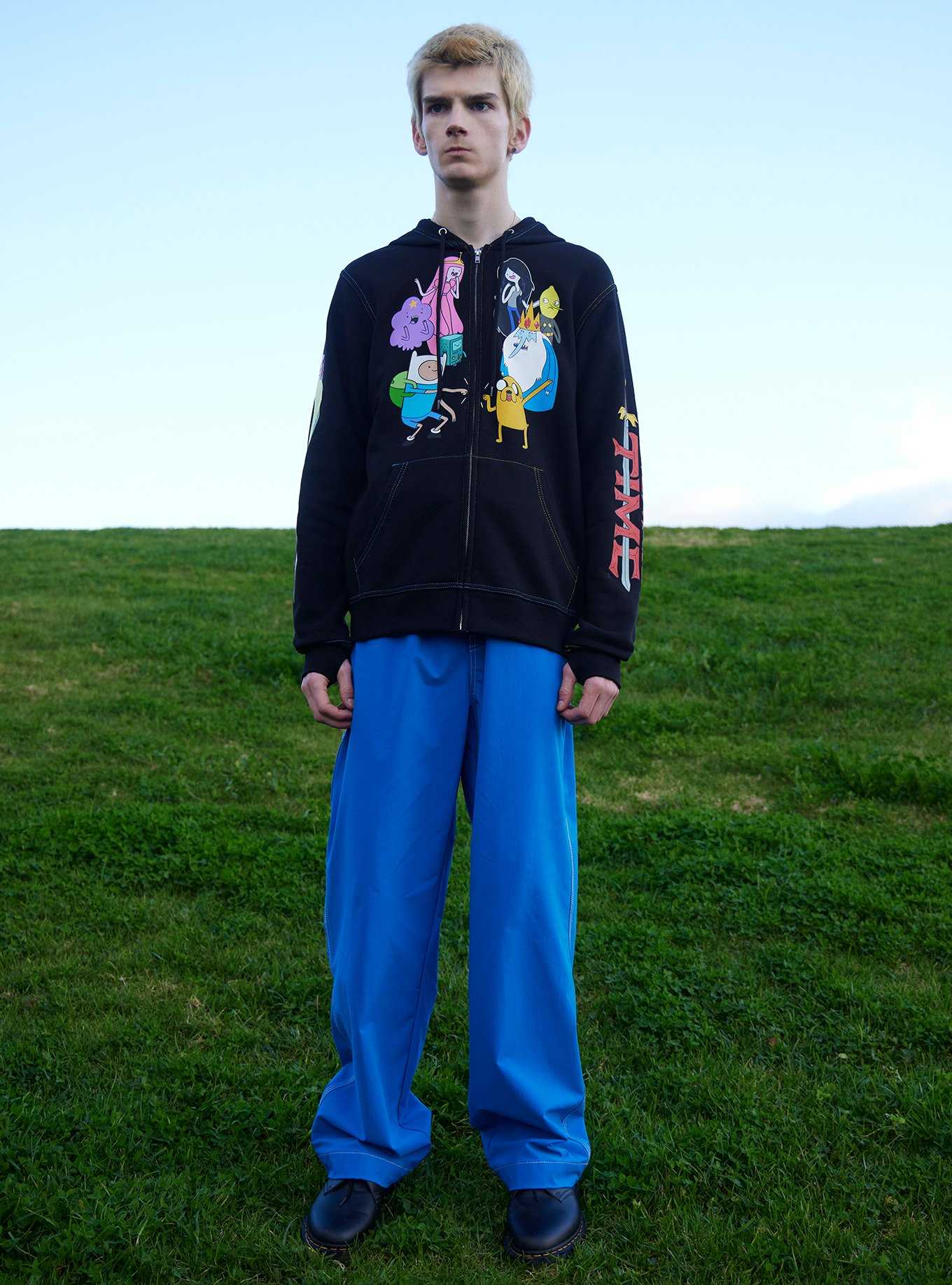 Adventure Time Group Contrast Stitch Hoodie, , hi-res