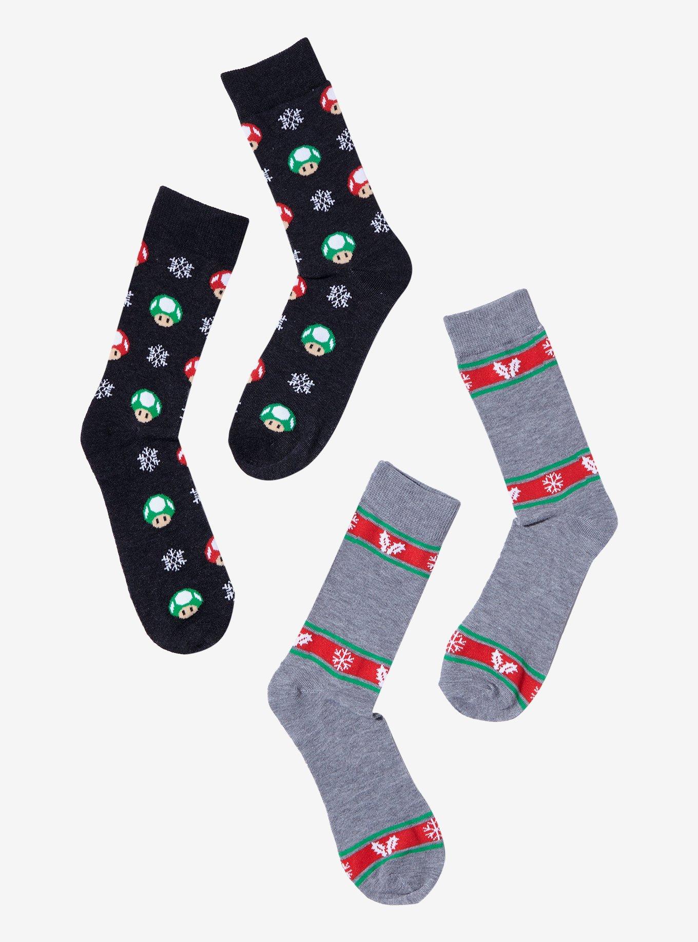 Super Mario Bros. Holiday Crew Socks 2 Pack, , alternate