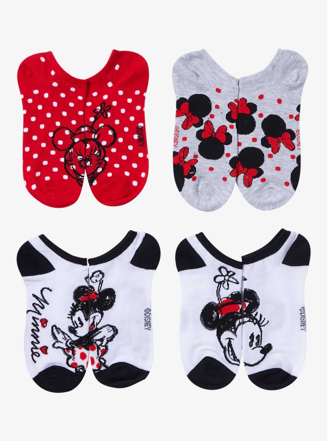 Disney Minnie Mouse Dots No-Show Socks 5 Pair, , hi-res