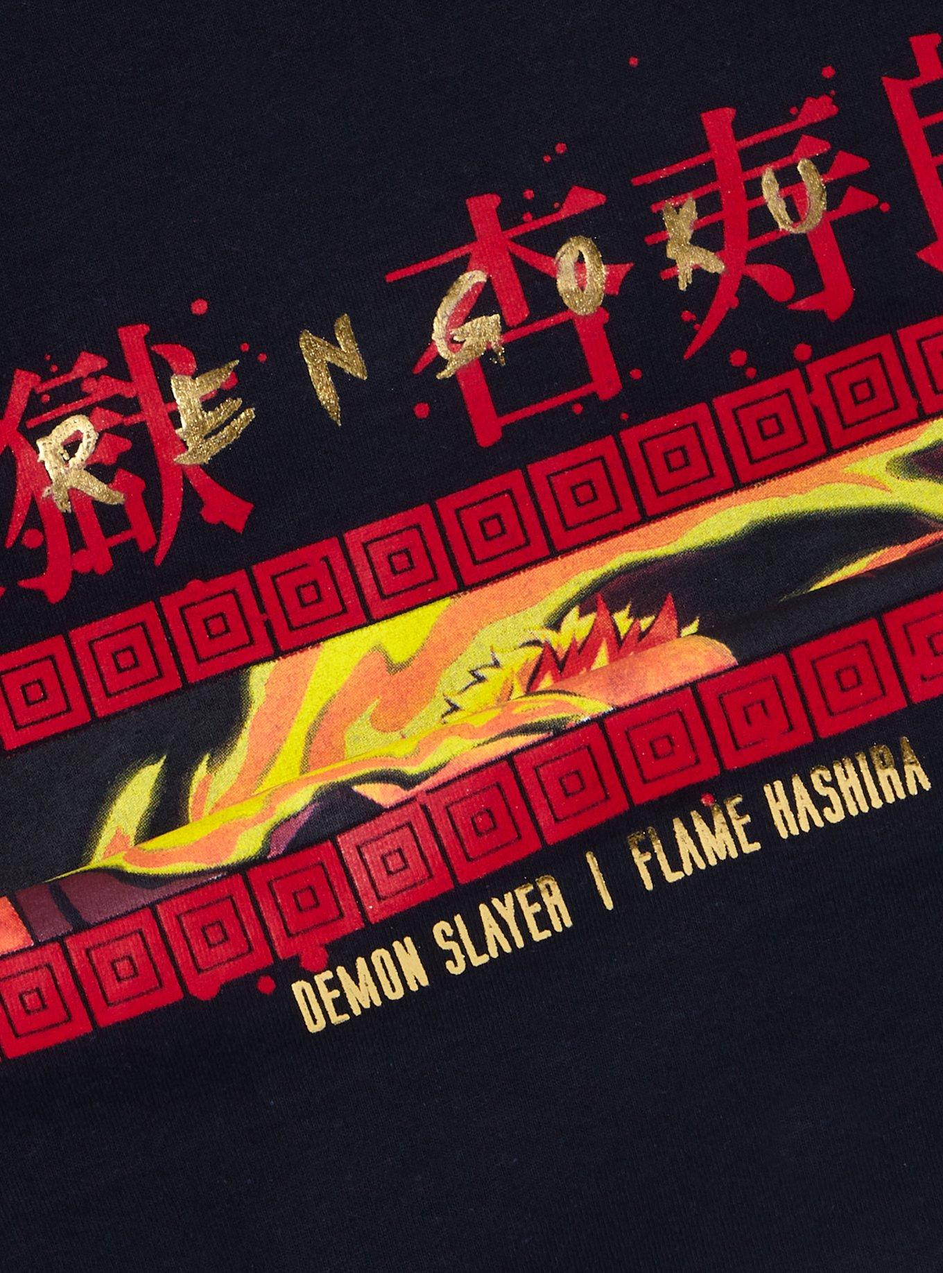 Demon Slayer: Kimetsu No Yaiba Rengoku Frame Splatter T-Shirt, BLACK, alternate