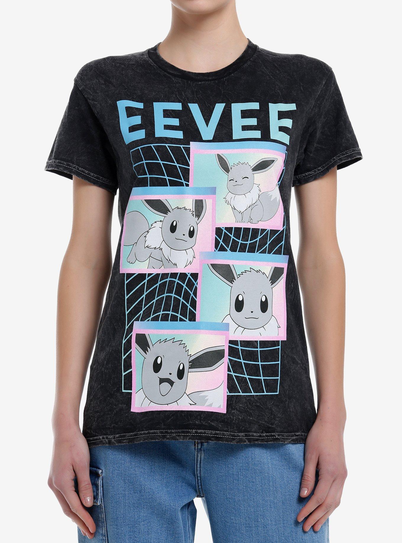 Pokémon Eevee Pastel Grid Wash Boyfriend Fit Girls T-Shirt
