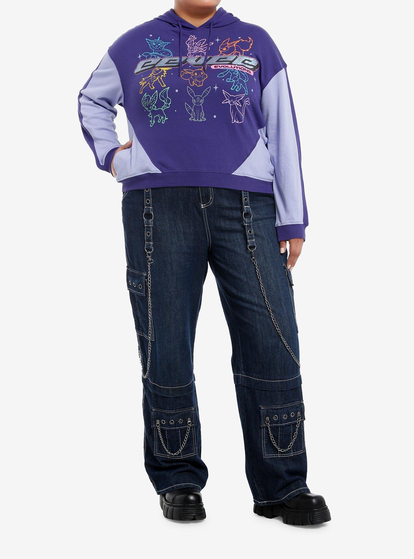 Pokemon Eevee Evolutions Iridescent Foil Girls Hoodie Plus Size, MULTI, alternate