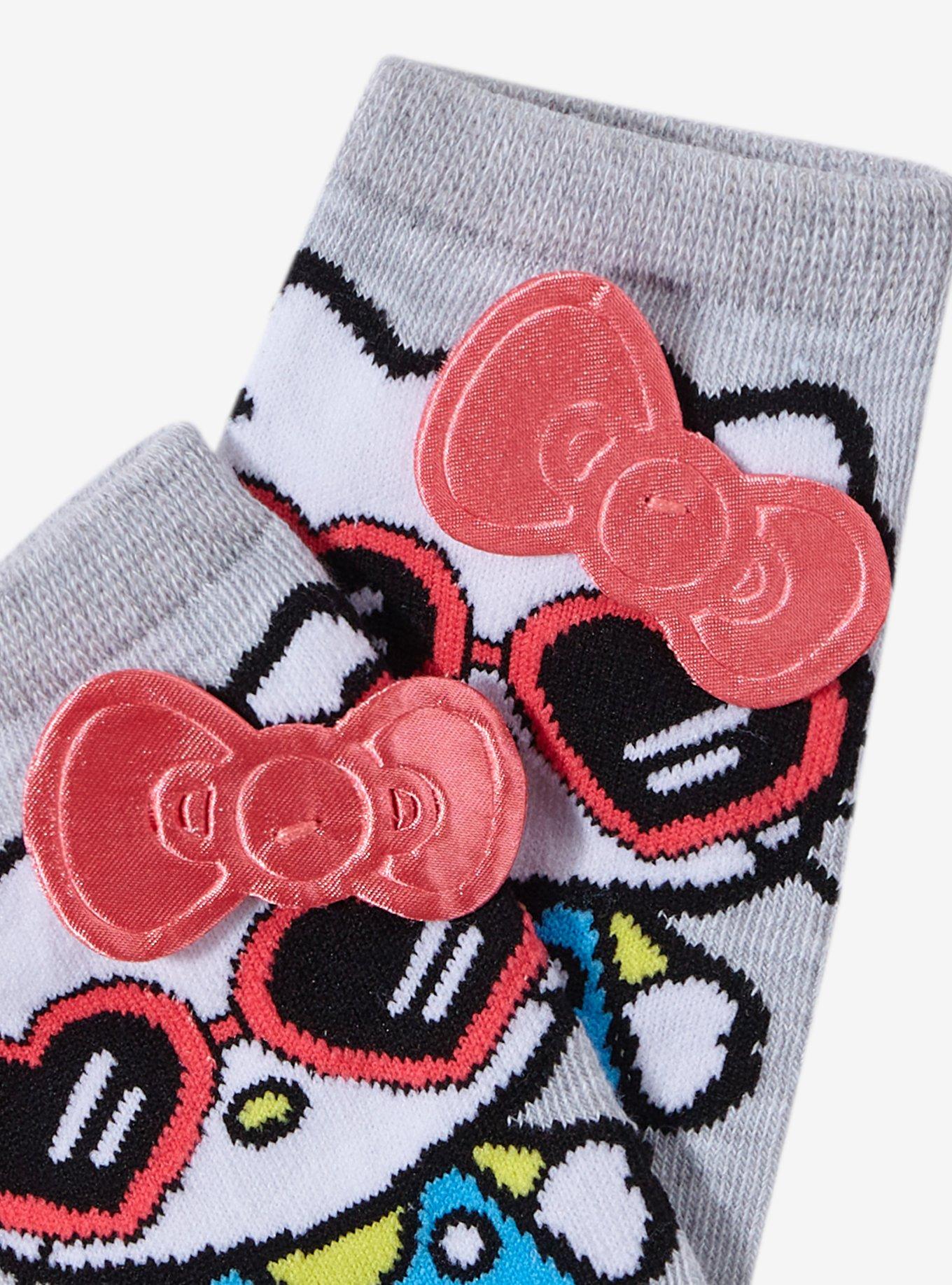 Hello Kitty Bow & Rainbow No-Show Socks 2 Pair, , alternate