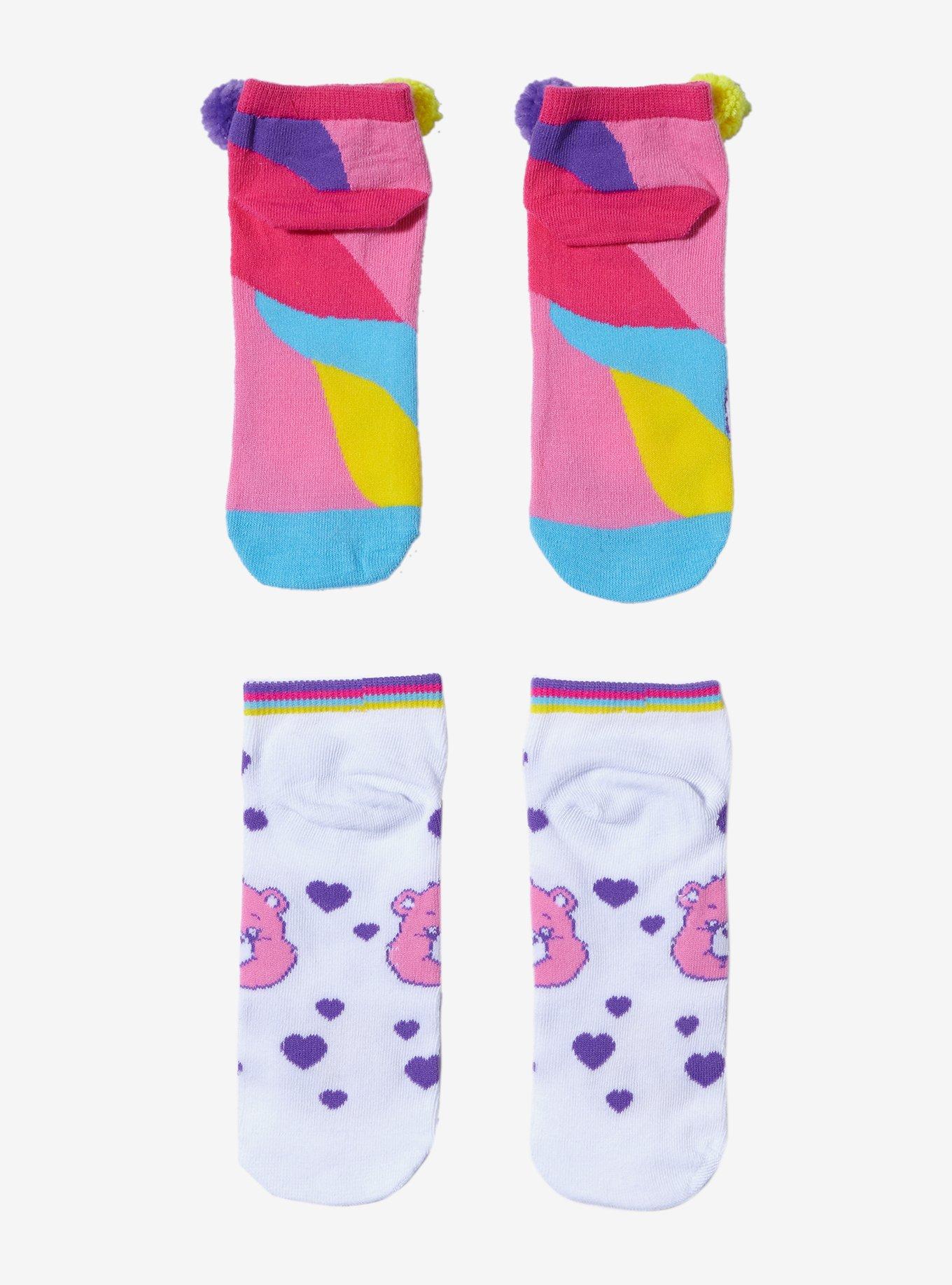 Care Bears Pom-Pom No-Show Socks 2 Pair, , alternate