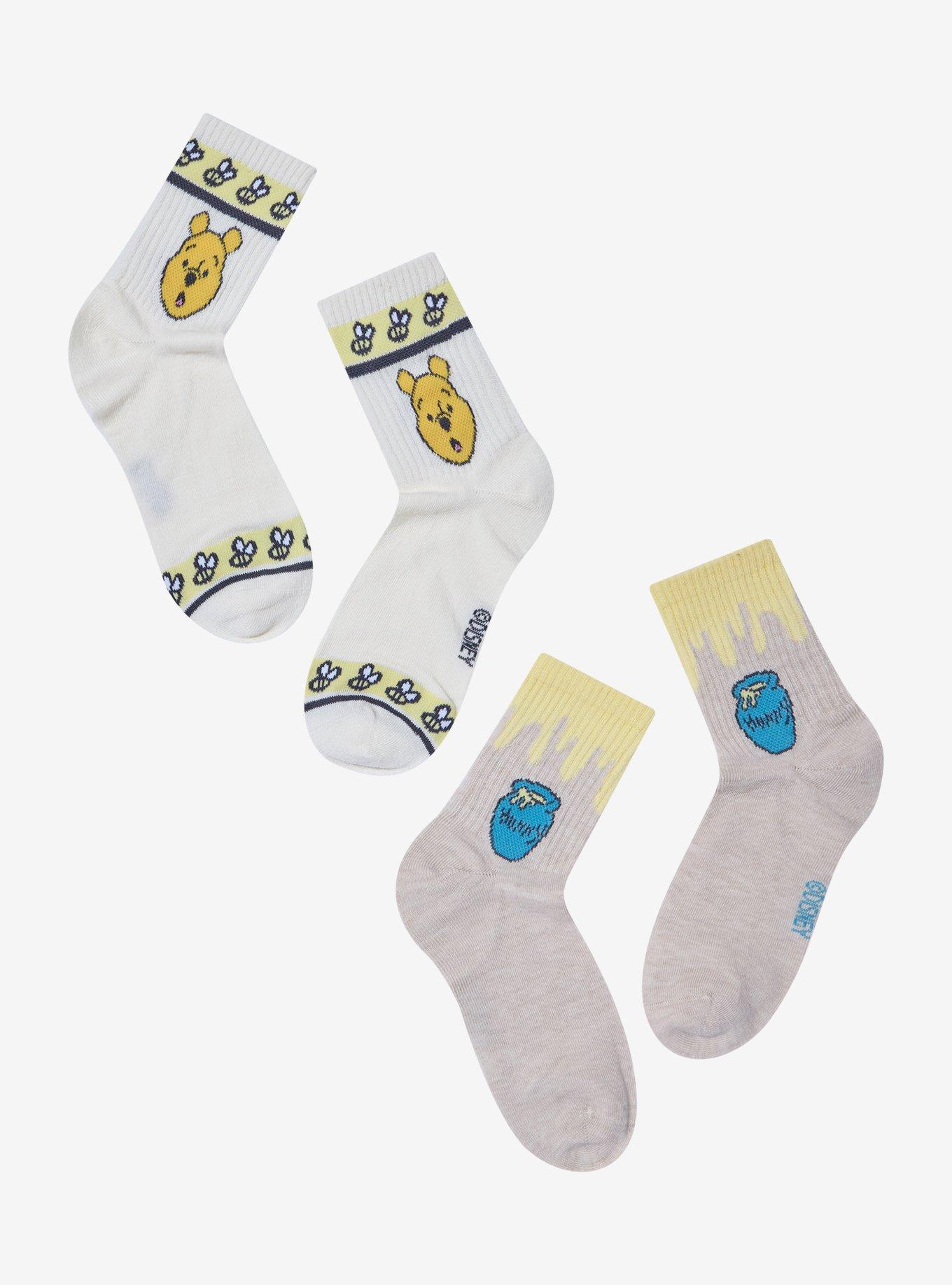 Disney Winnie The Pooh Hunny Pot Crew Socks 2 Pair, , alternate