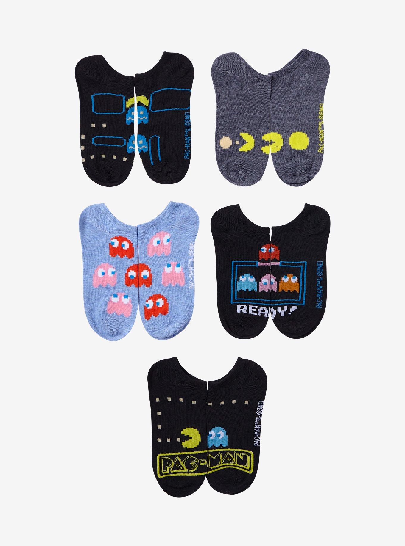 Pac-Man Retro No-Show Socks 5 Pair, , alternate