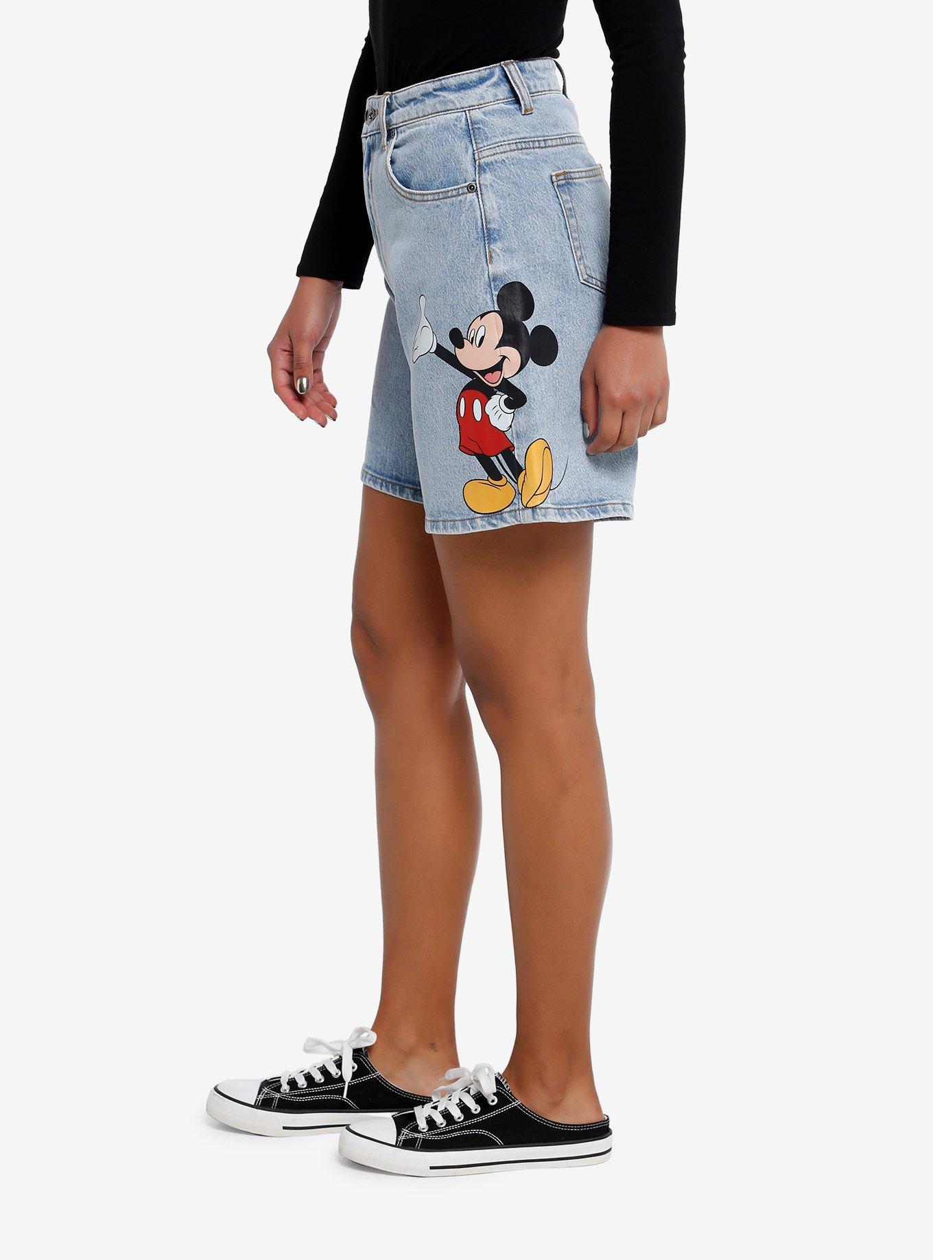 Disney Mickey Mouse Bermuda Jean Shorts, LIGHT WASH, alternate