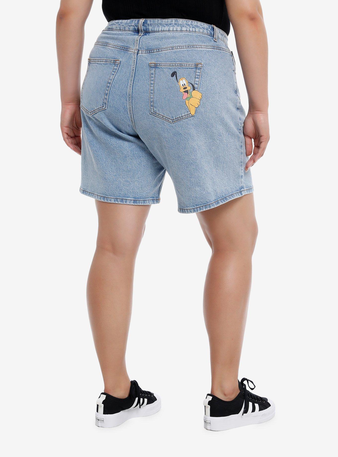 Disney Mickey Mouse Bermuda Jean Shorts Plus Size, LIGHT WASH, alternate