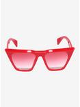 Red Pointed Square Sunglasses, , alternate