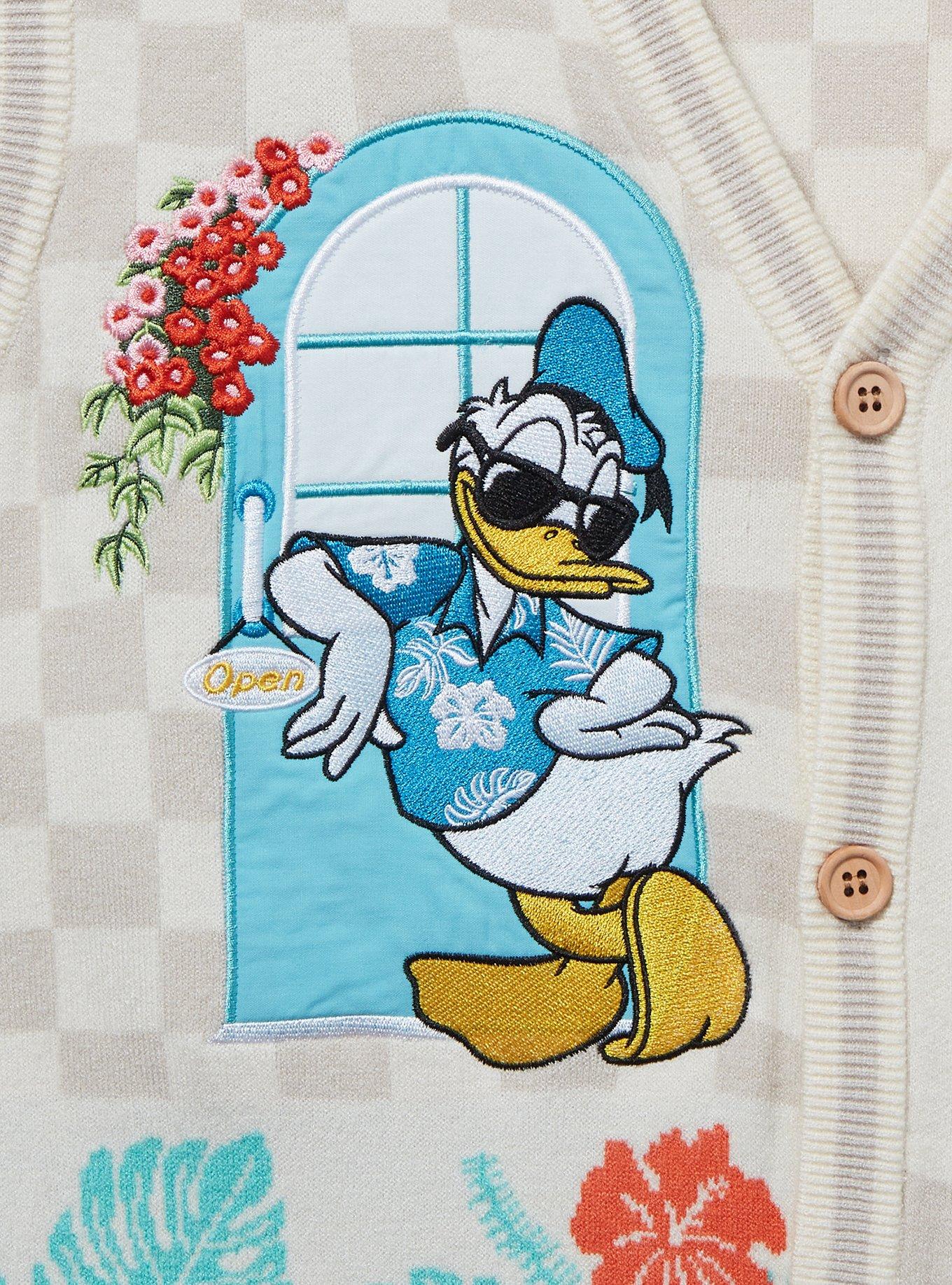 Our Universe Disney Donald Duck Beach Checkered Sweater Vest - BoxLunch Exclusive, OFF WHITE, alternate