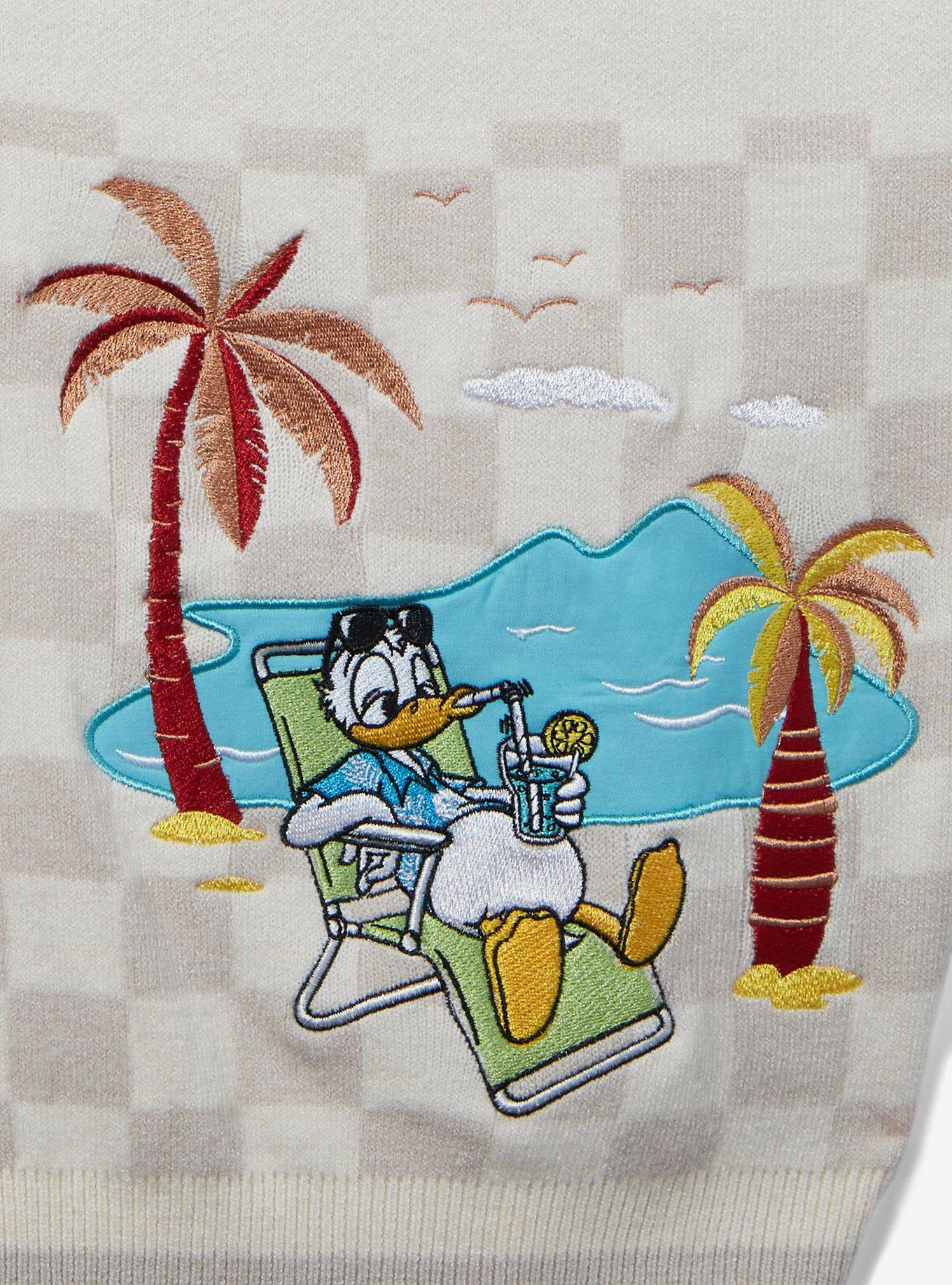 Our Universe Disney Donald Duck Beach Checkered Sweater Vest - BoxLunch Exclusive, OFF WHITE, alternate