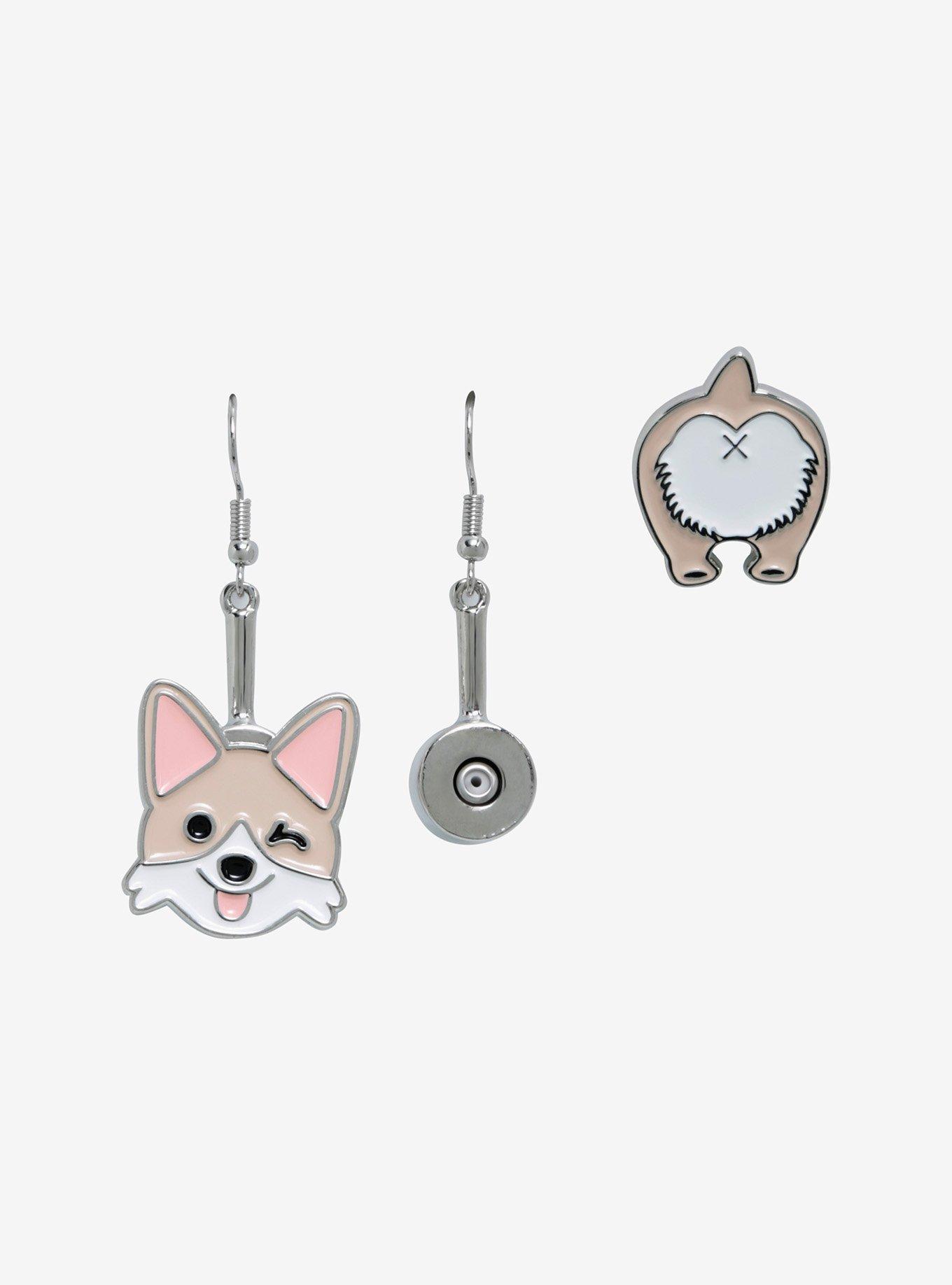 Pin to Earring Converter & Corgi Pin Set - BoxLunch Exclusive, , hi-res