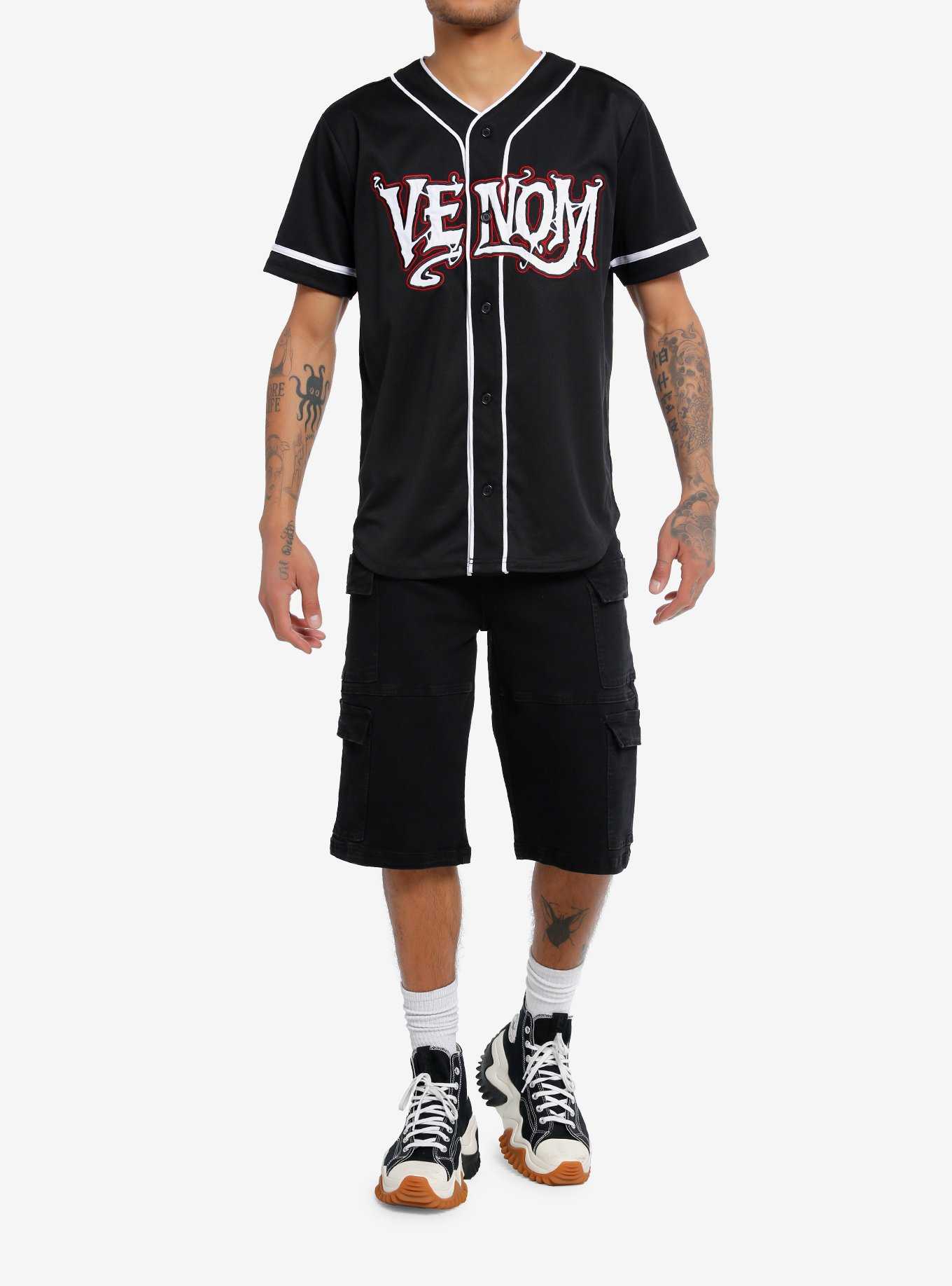 Our Universe Marvel Venom Face Baseball Jersey, , hi-res