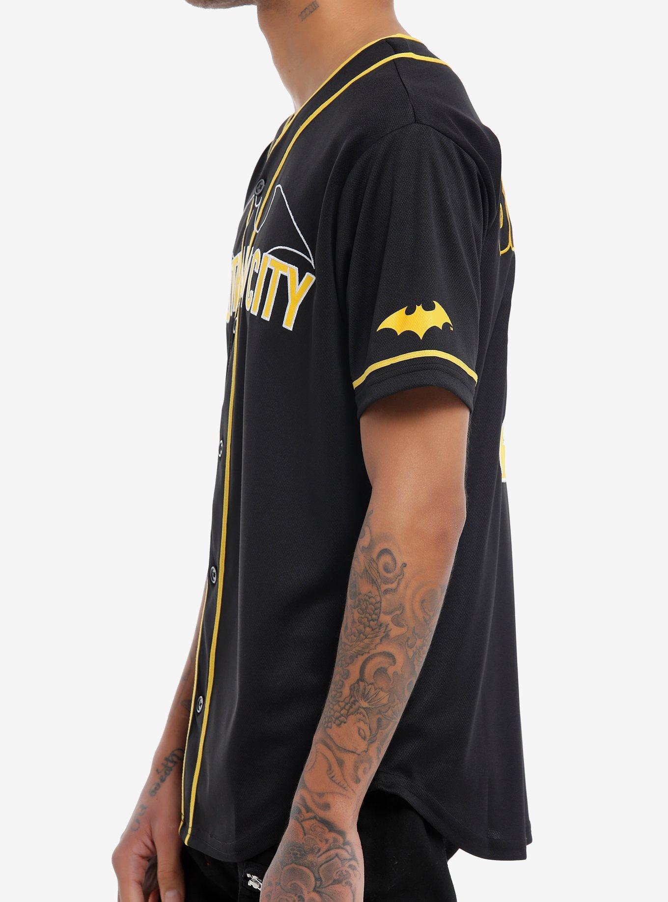 DC Comics Batman Baseball Jersey, BLACK  GOLDEN ROD, alternate