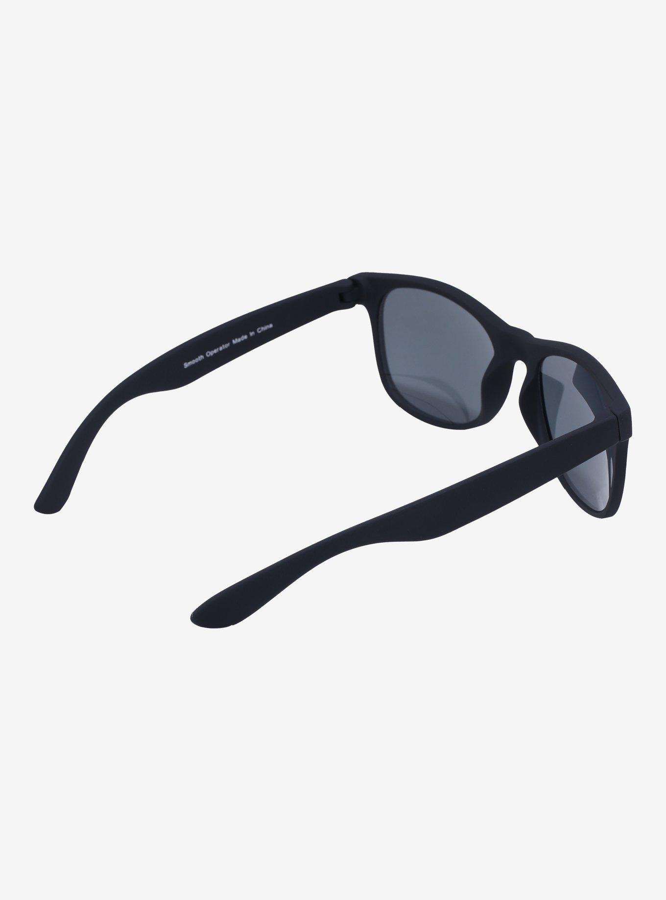 Black Matte Square Sunglasses, , alternate