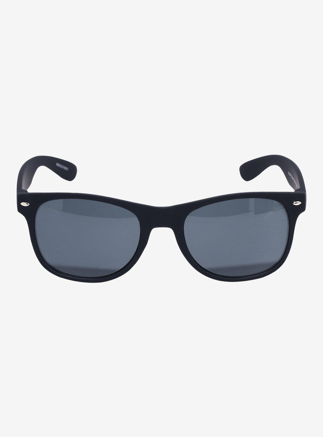 Black Matte Square Sunglasses, , alternate