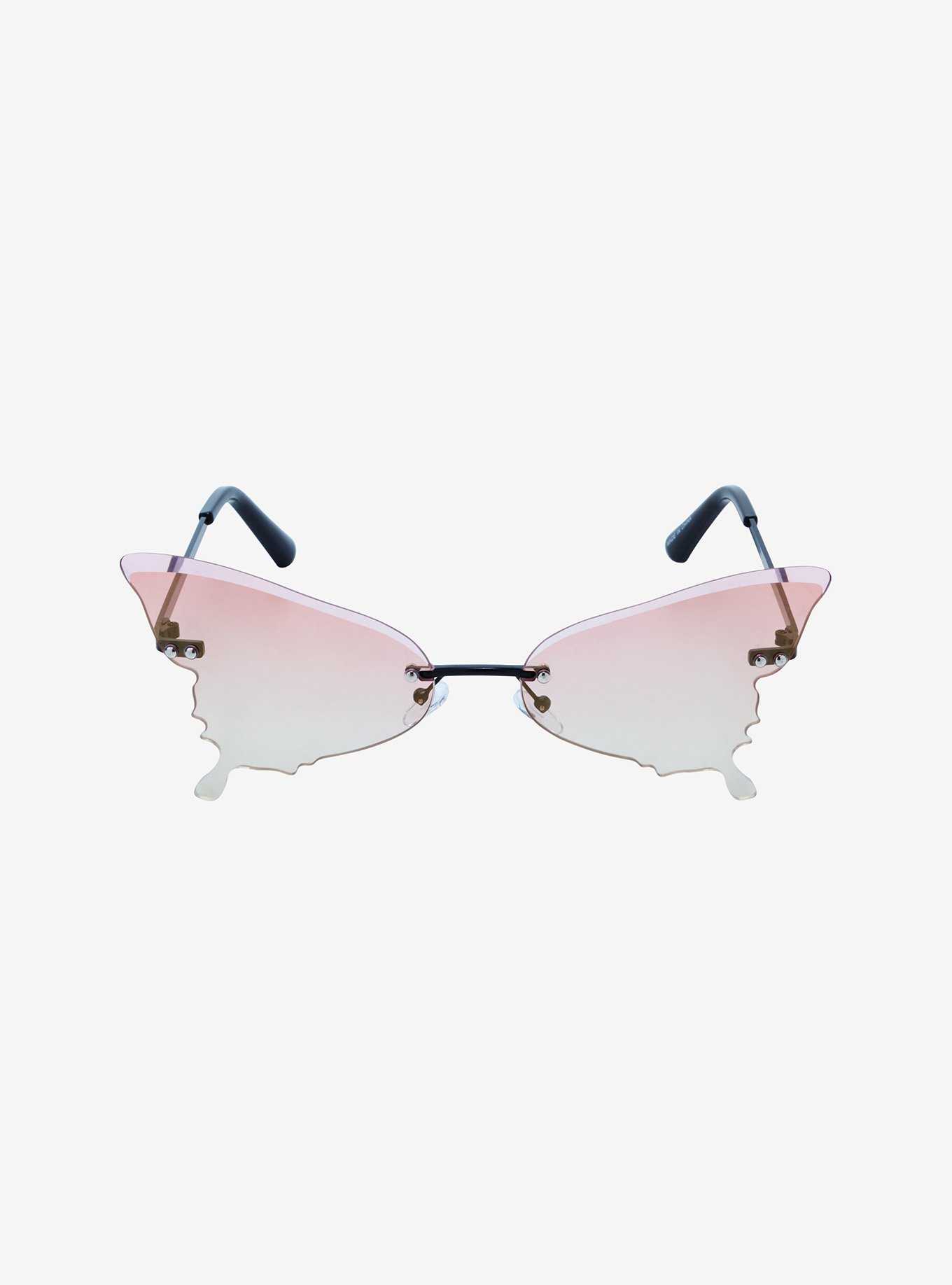 Pink Ombre Butterfly Sunglasses, , hi-res