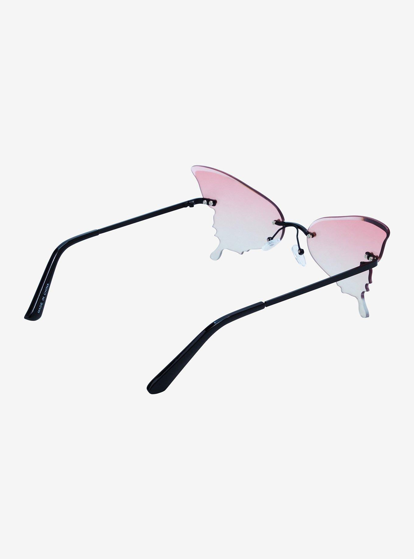 Pink Ombre Butterfly Sunglasses, , alternate