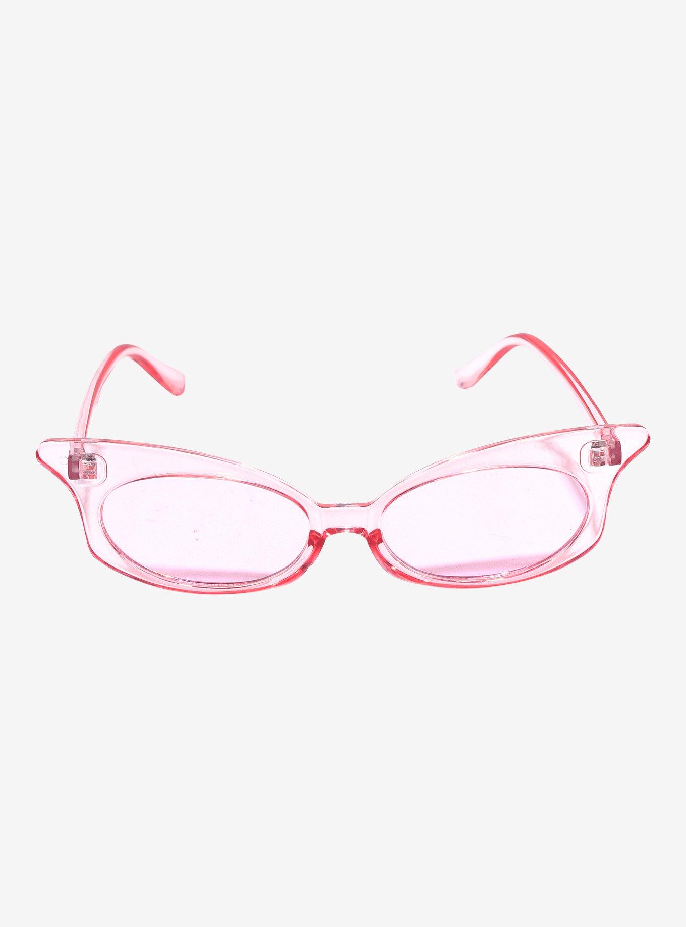 Pink Pointed Oval Sunglasses, , alternate