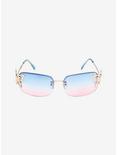 Blue & Pink Ombre Butterfly Sunglasses, , alternate