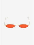Narrow Red Oval Sunglasses, , alternate