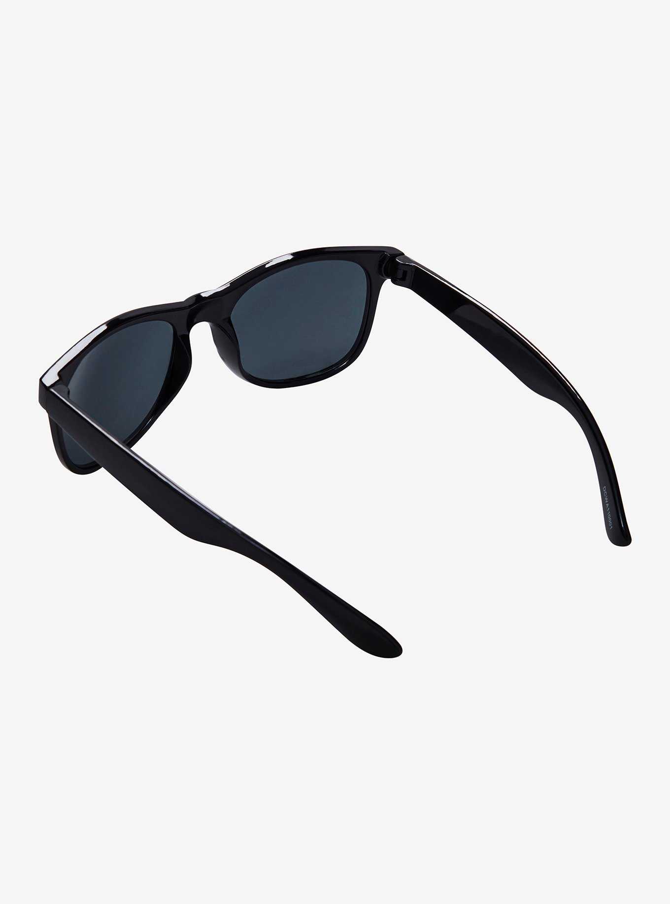 Black Shiny Square Sunglasses, , hi-res