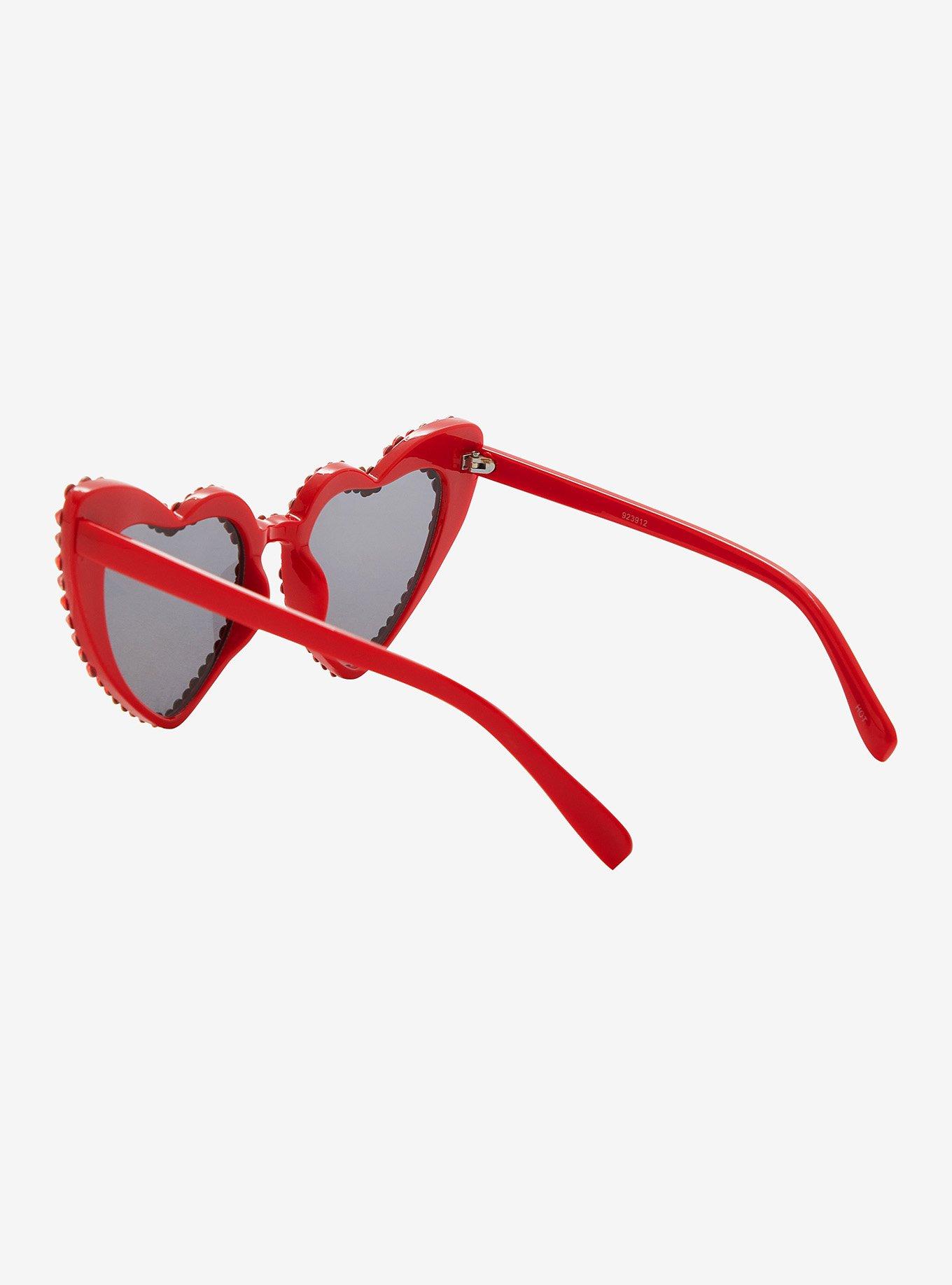 Red Bling Heart Sunglasses, , alternate