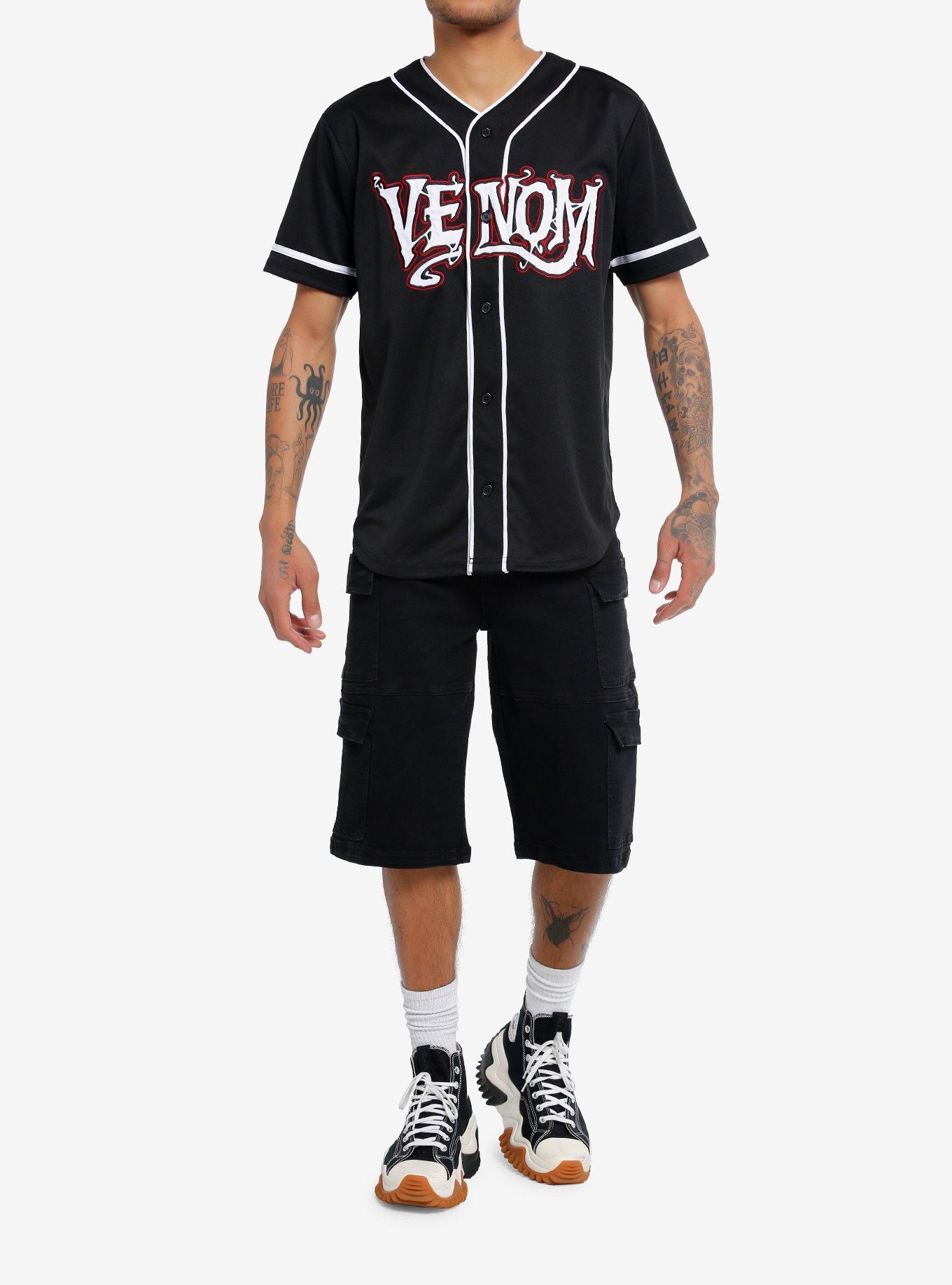 Marvel Venom Face Baseball Jersey, BLACK, alternate