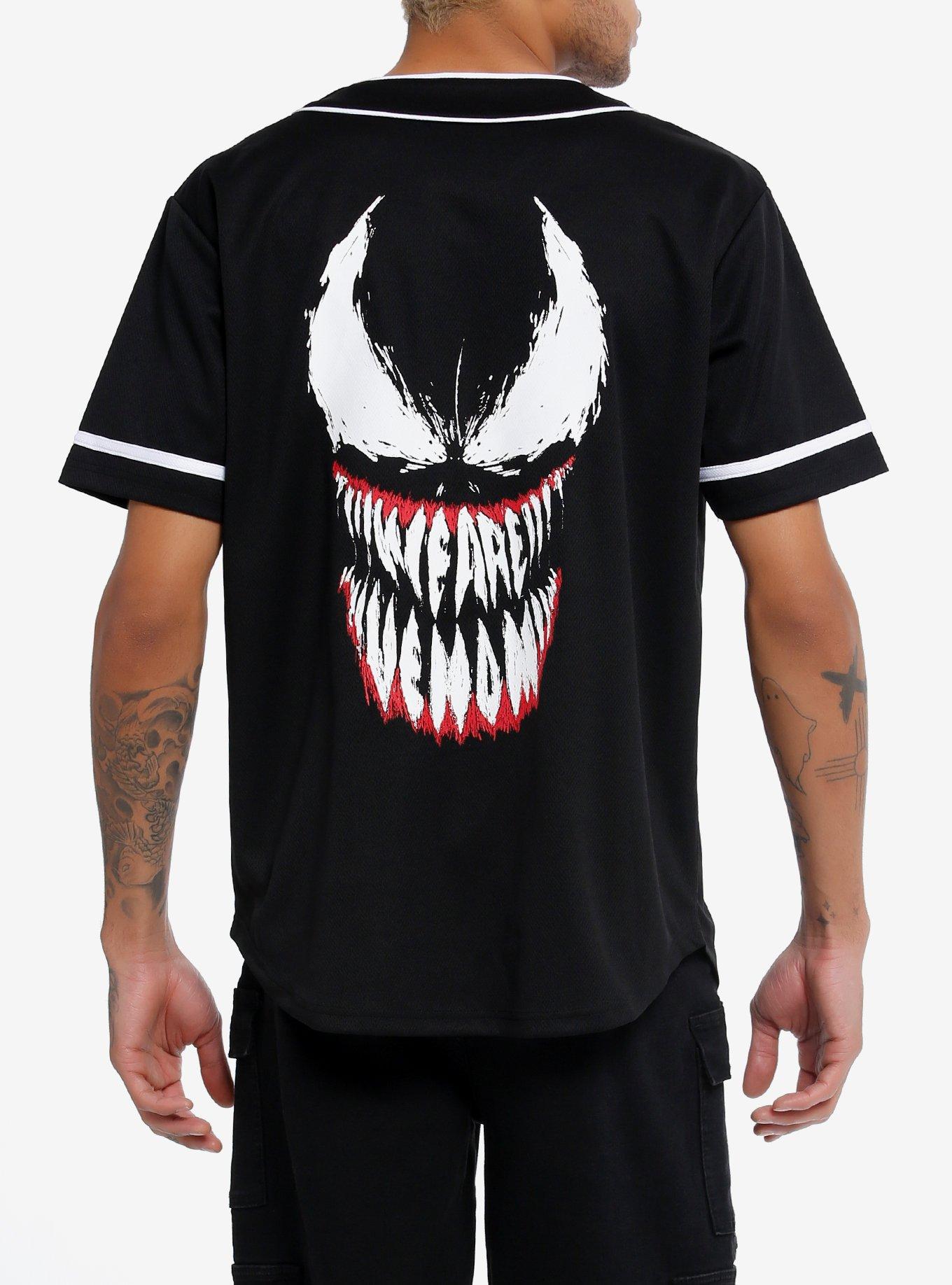 Marvel Venom Face Baseball Jersey, BLACK, alternate